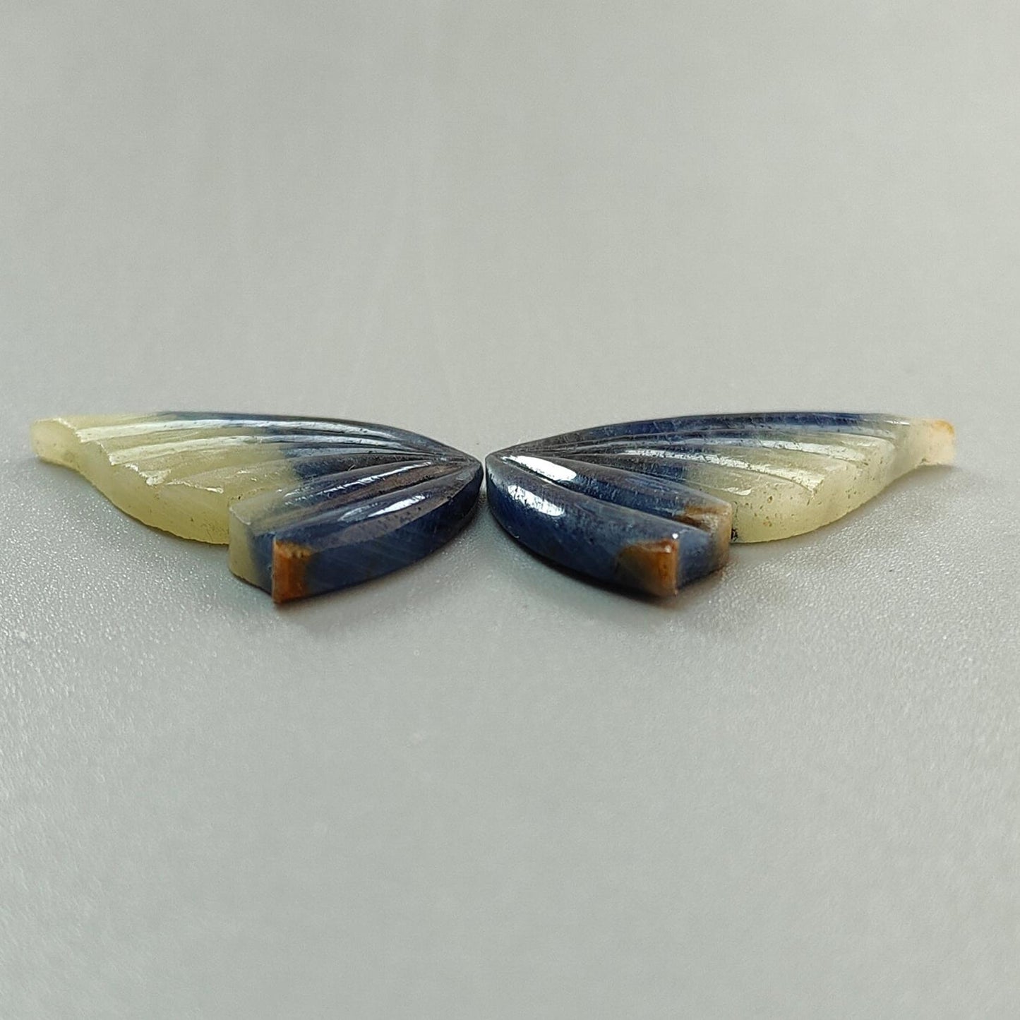 Multi Sapphire Gemstone Carving: Natural Untreated Pink Sapphire Hand Carved Butterfly Pair for Jewelry September Birthstone