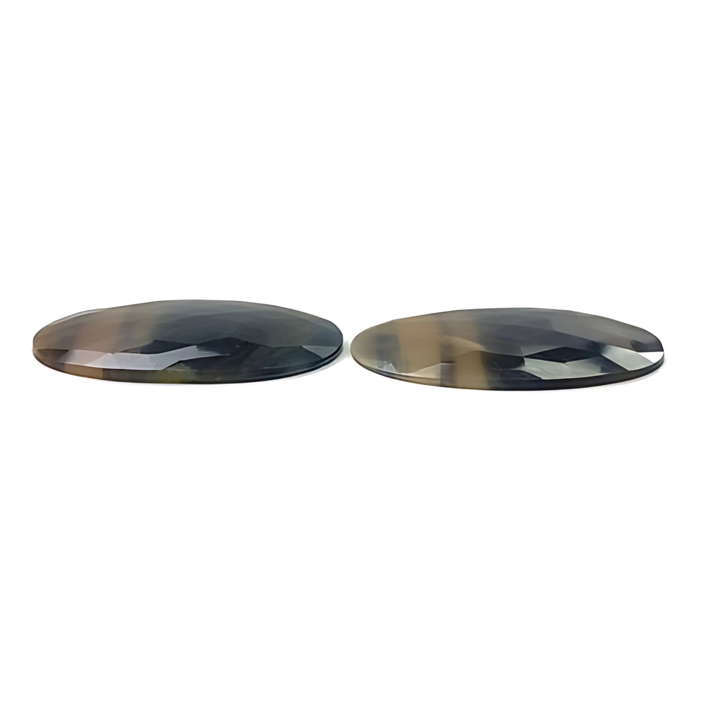 35.80cts Natural Untreated Multi Sapphire Gemstone Oval Shape Rose Cut Slices Pair
