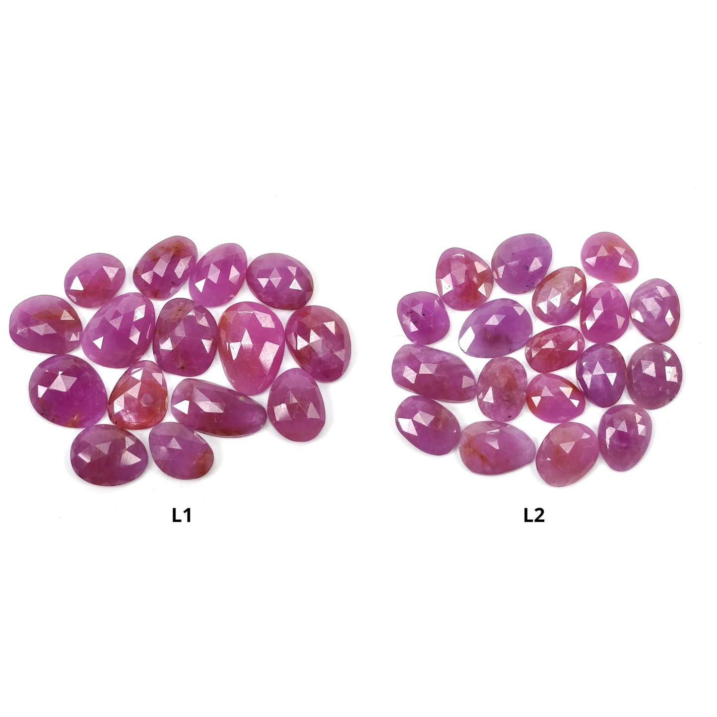 Raspberry Pink Sheen Sapphire Gemstone Rose Cut : Natural Untreated Unheated Uneven Shape Lots