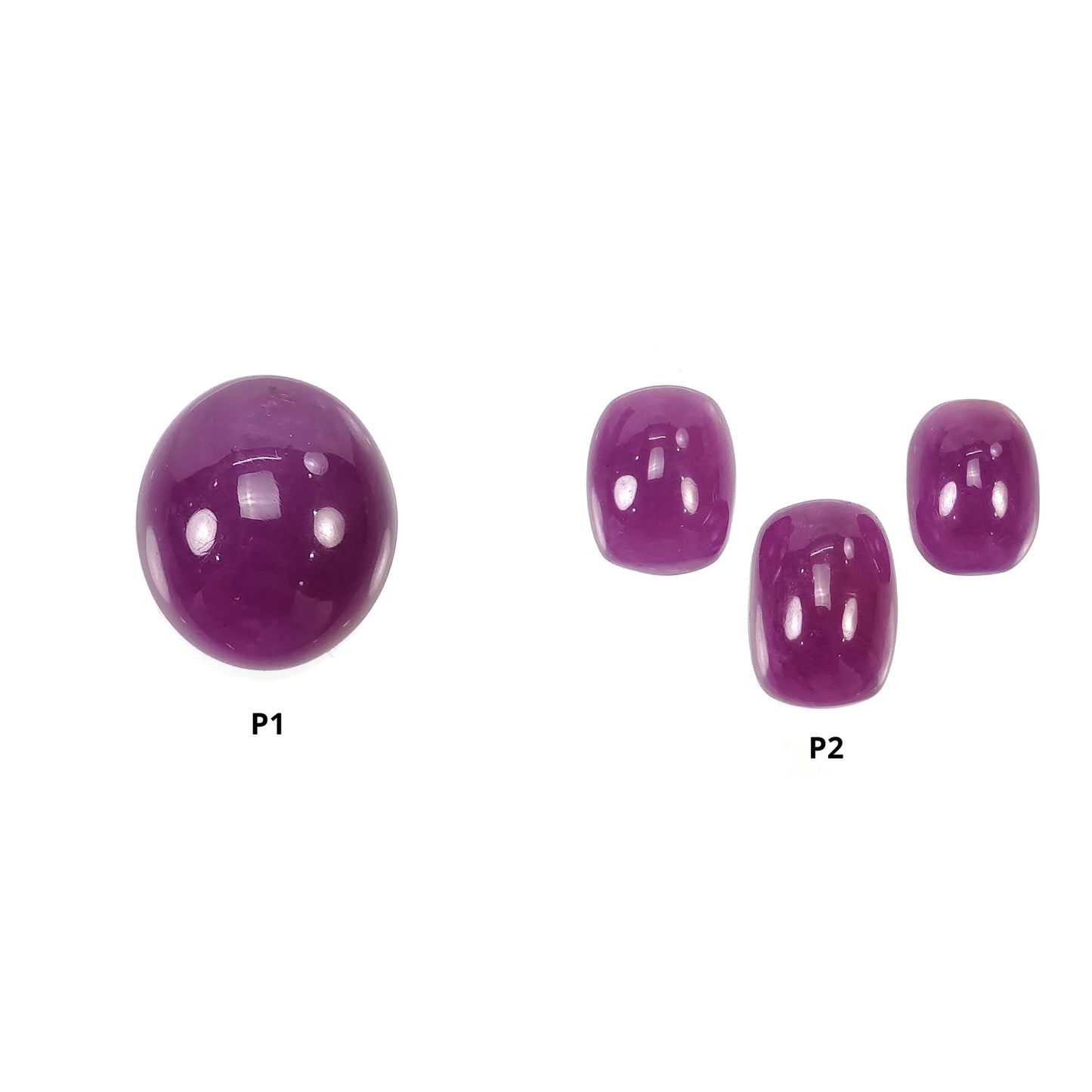 Purple Ruby Gemstone Cabochon : Natural Untreated Unheated Ruby Oval & Cushion Shape