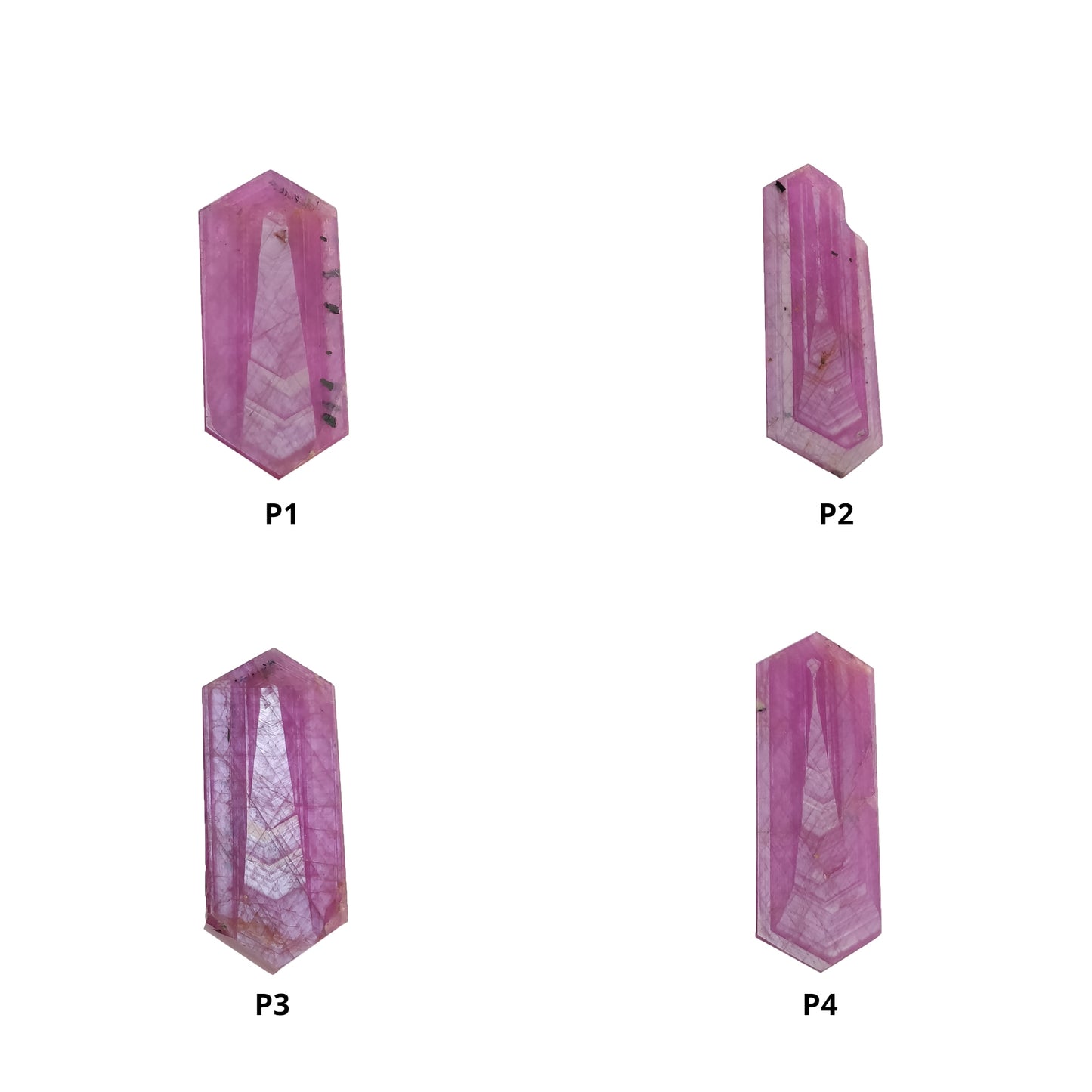 Rosemary Sheen Sapphire Gemstone Flat Slices : Natural Untreated Pink Sapphire Hexagon Shape
