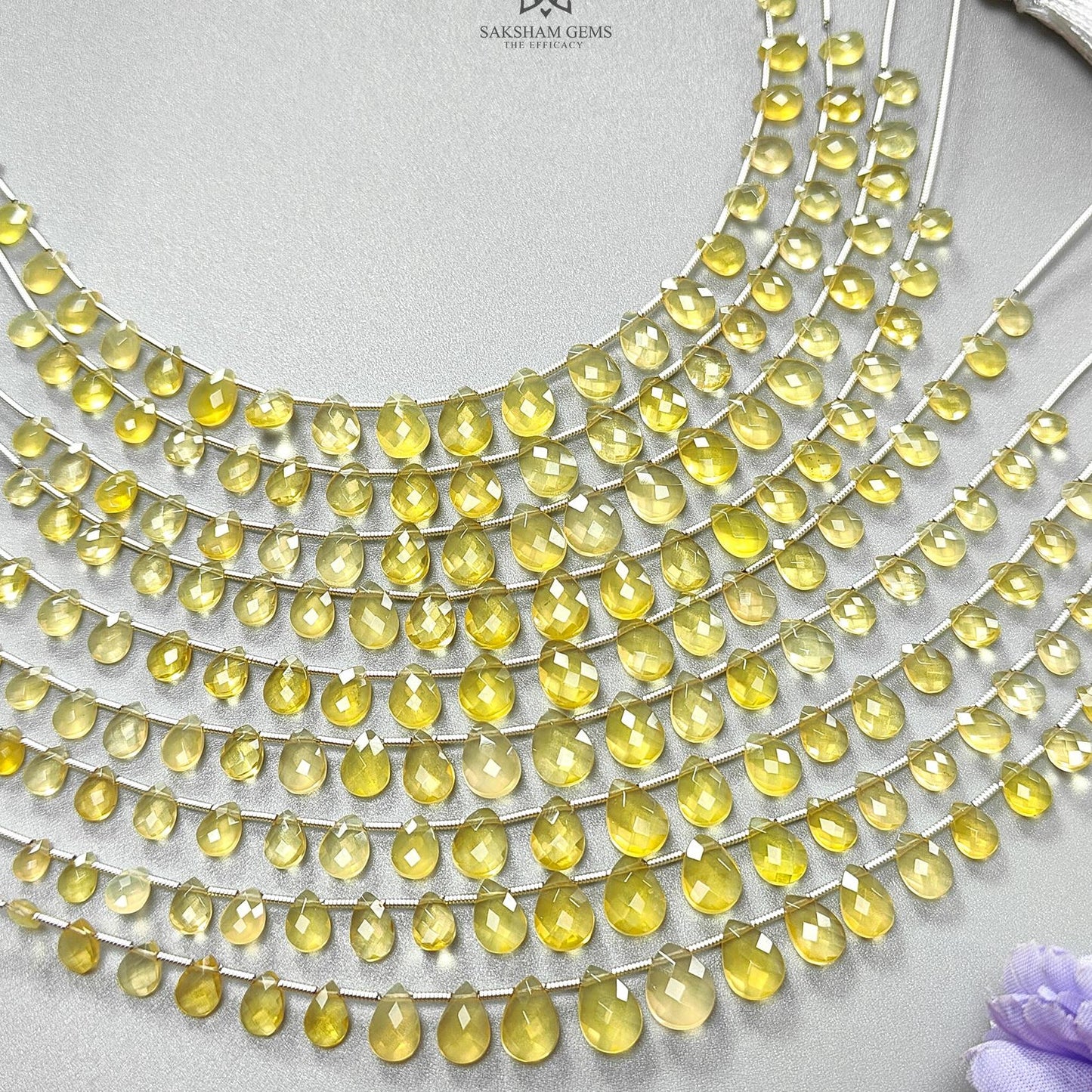 Yellow Opal Faceted Loose Beads: 18.00cts Natural Untreated Opal Gemstone Pear Shape Fancy Cut Beads For Jewelry 6*4mm - 10*8mm 1 Strand