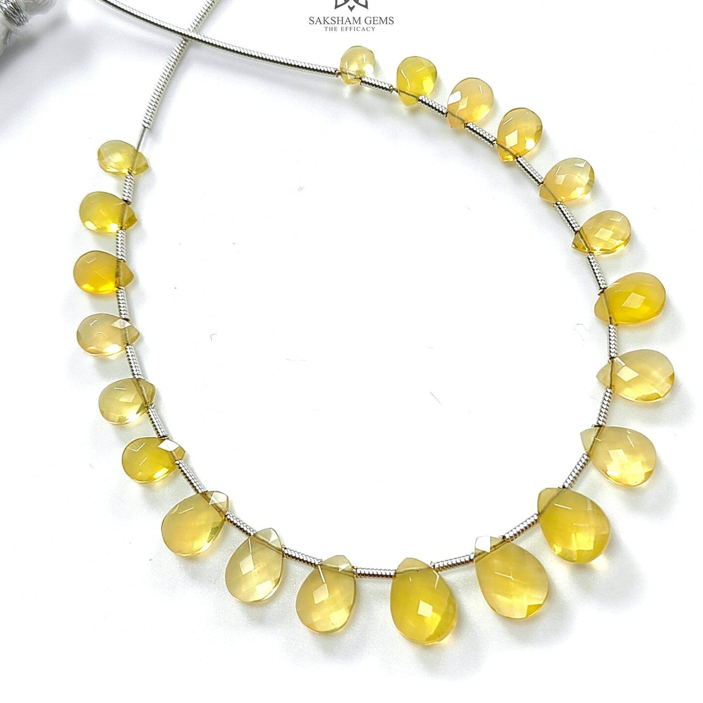 Yellow Opal Faceted Loose Beads: 18.00cts Natural Untreated Opal Gemstone Pear Shape Fancy Cut Beads For Jewelry 6*4mm - 10*8mm 1 Strand
