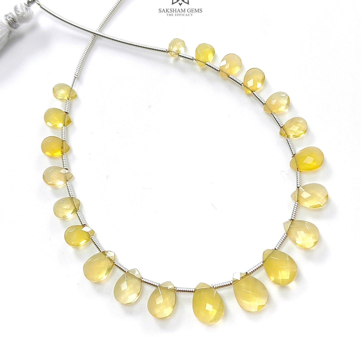 Yellow Opal Faceted Loose Beads: 18.00cts Natural Untreated Opal Gemstone Pear Shape Fancy Cut Beads For Jewelry 6*4mm - 10*8mm 1 Strand