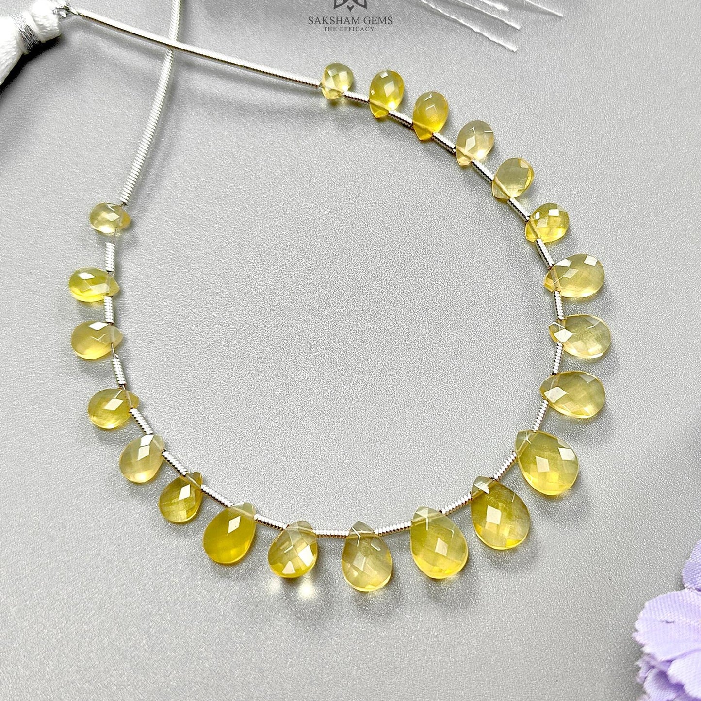 Yellow Opal Faceted Loose Beads: 18.00cts Natural Untreated Opal Gemstone Pear Shape Fancy Cut Beads For Jewelry 6*4mm - 10*8mm 1 Strand