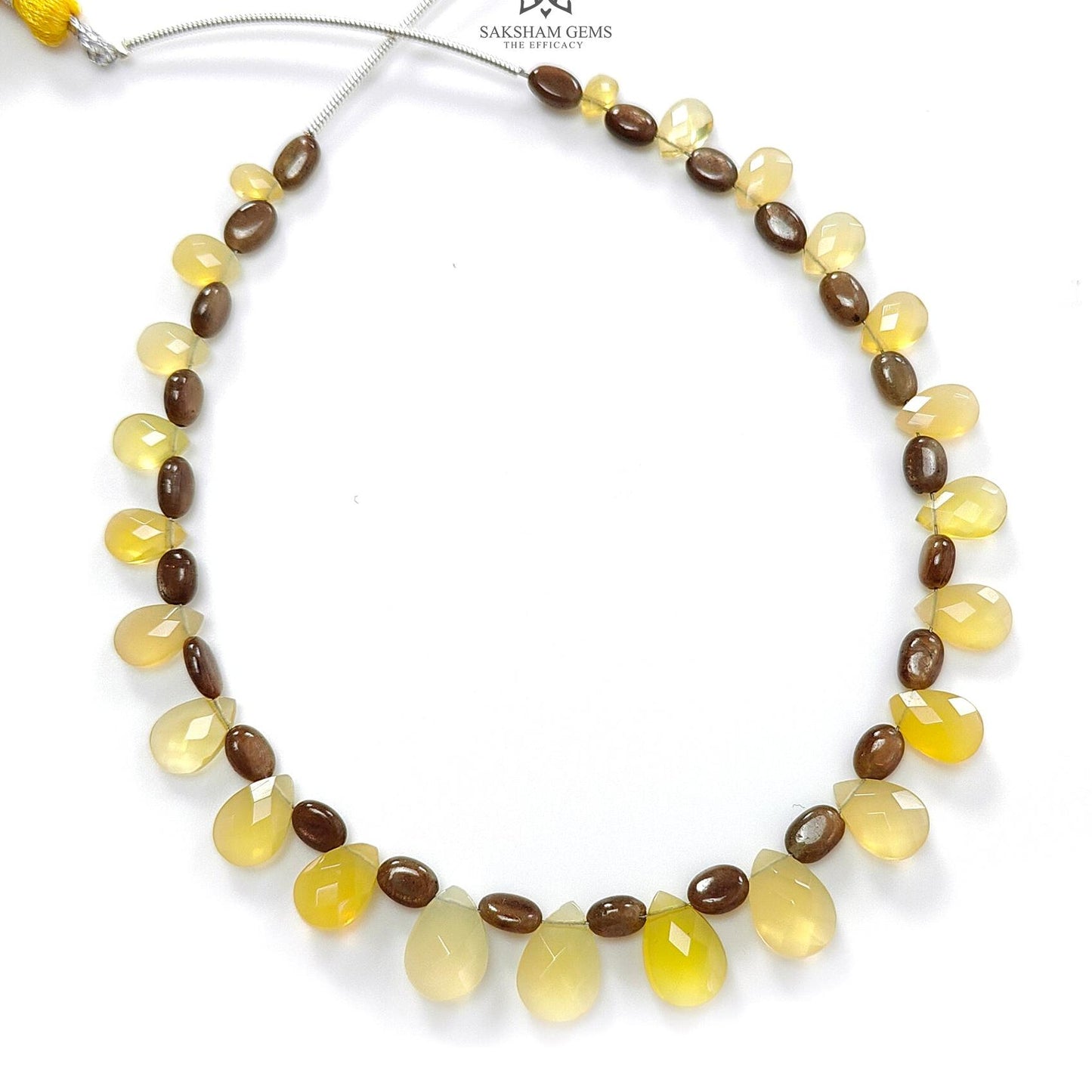 Yellow Opal Golden Blue Sapphire Ruby Faceted Loose Beads: Natural Untreated Gemstone Opal Pear Oval Plain Beads For Jewelry