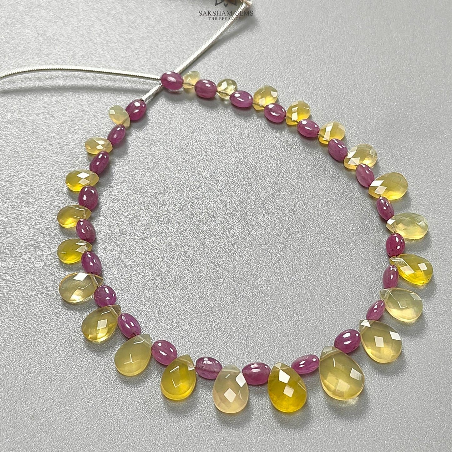 Yellow Opal Golden Blue Sapphire Ruby Faceted Loose Beads: Natural Untreated Gemstone Opal Pear Oval Plain Beads For Jewelry