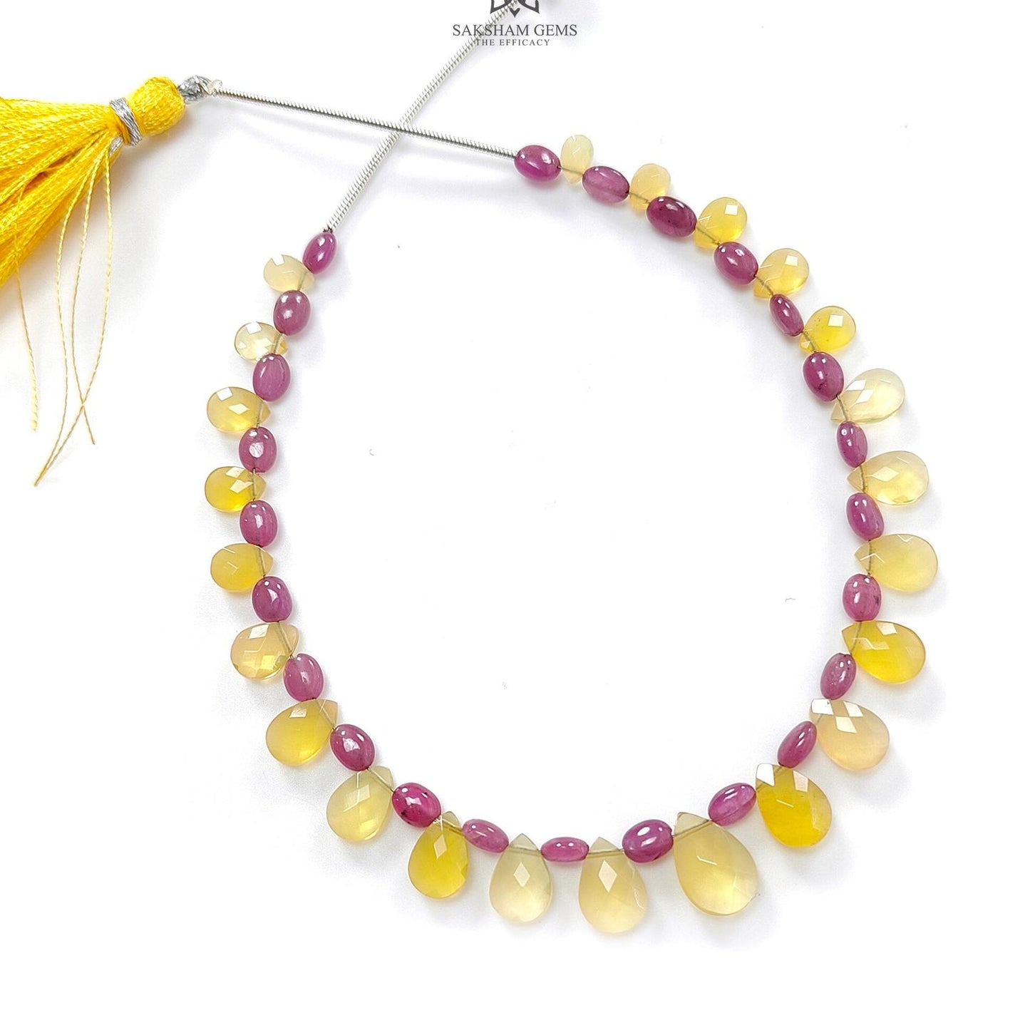 Yellow Opal Golden Blue Sapphire Ruby Faceted Loose Beads: Natural Untreated Gemstone Opal Pear Oval Plain Beads For Jewelry
