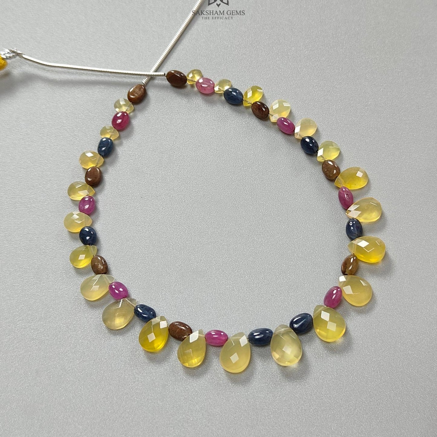 Yellow Opal Golden Blue Sapphire Ruby Faceted Loose Beads: Natural Untreated Gemstone Opal Pear Oval Plain Beads For Jewelry