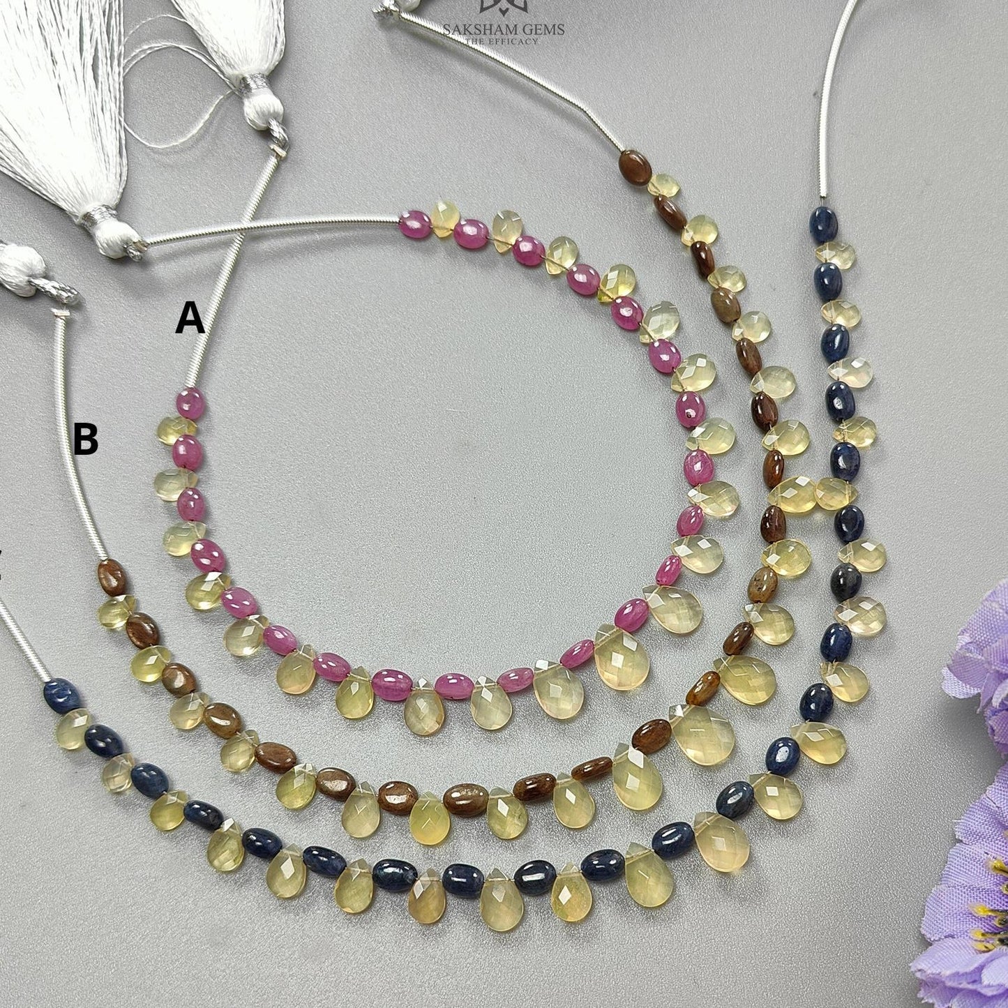 Yellow Opal Golden Blue Sapphire Ruby Faceted Loose Beads: Natural Untreated Gemstone Opal Pear Oval Plain Beads For Jewelry