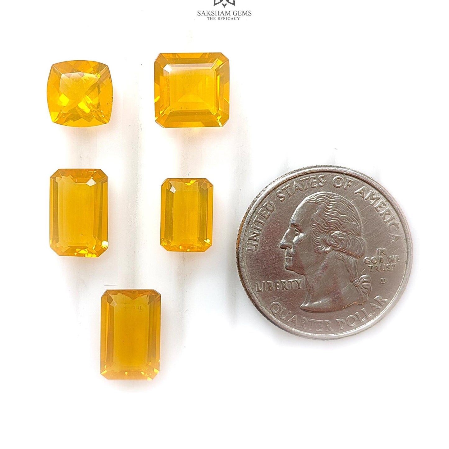 Mexican Yellow Fire Opal Faceted Cut: 13.60cts Natural Untreated Opal Square, Baguette Shapes 9mm - 12*8mm 5pcs Lot
