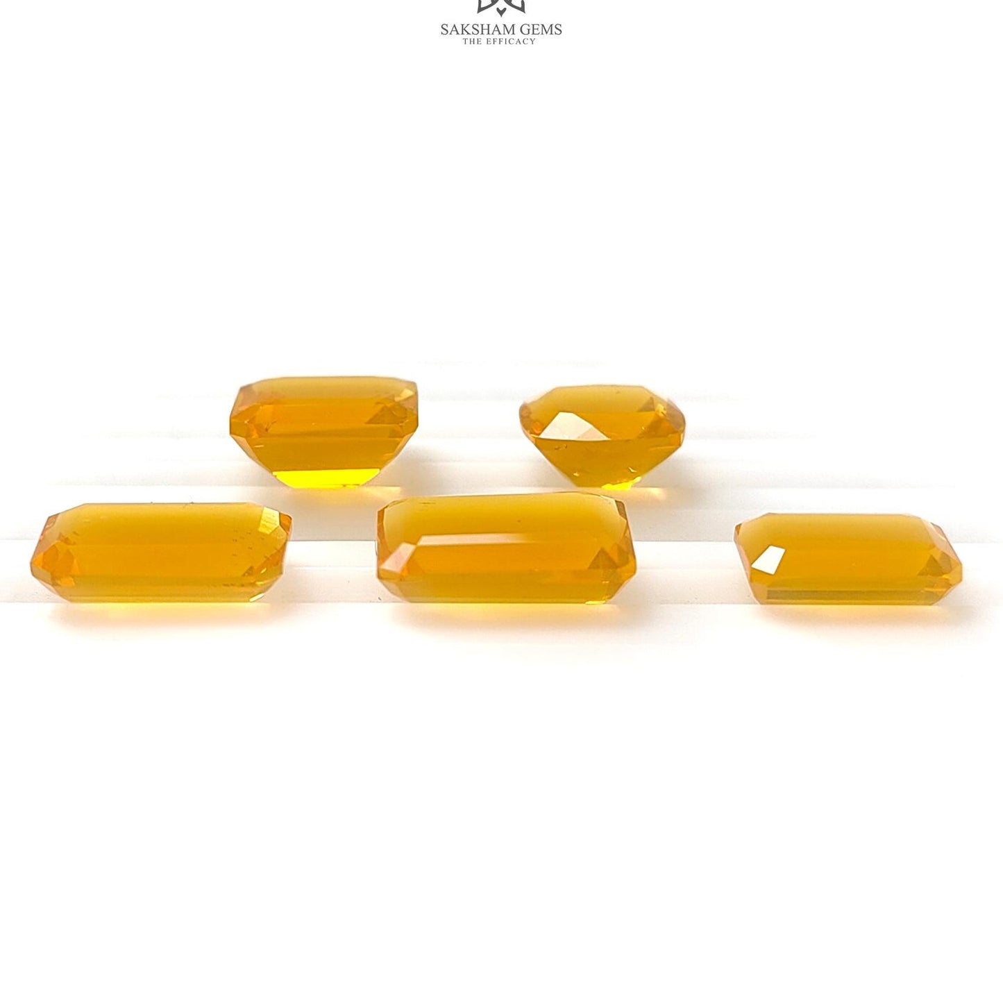 Mexican Yellow Fire Opal Faceted Cut: 13.60cts Natural Untreated Opal Square, Baguette Shapes 9mm - 12*8mm 5pcs Lot