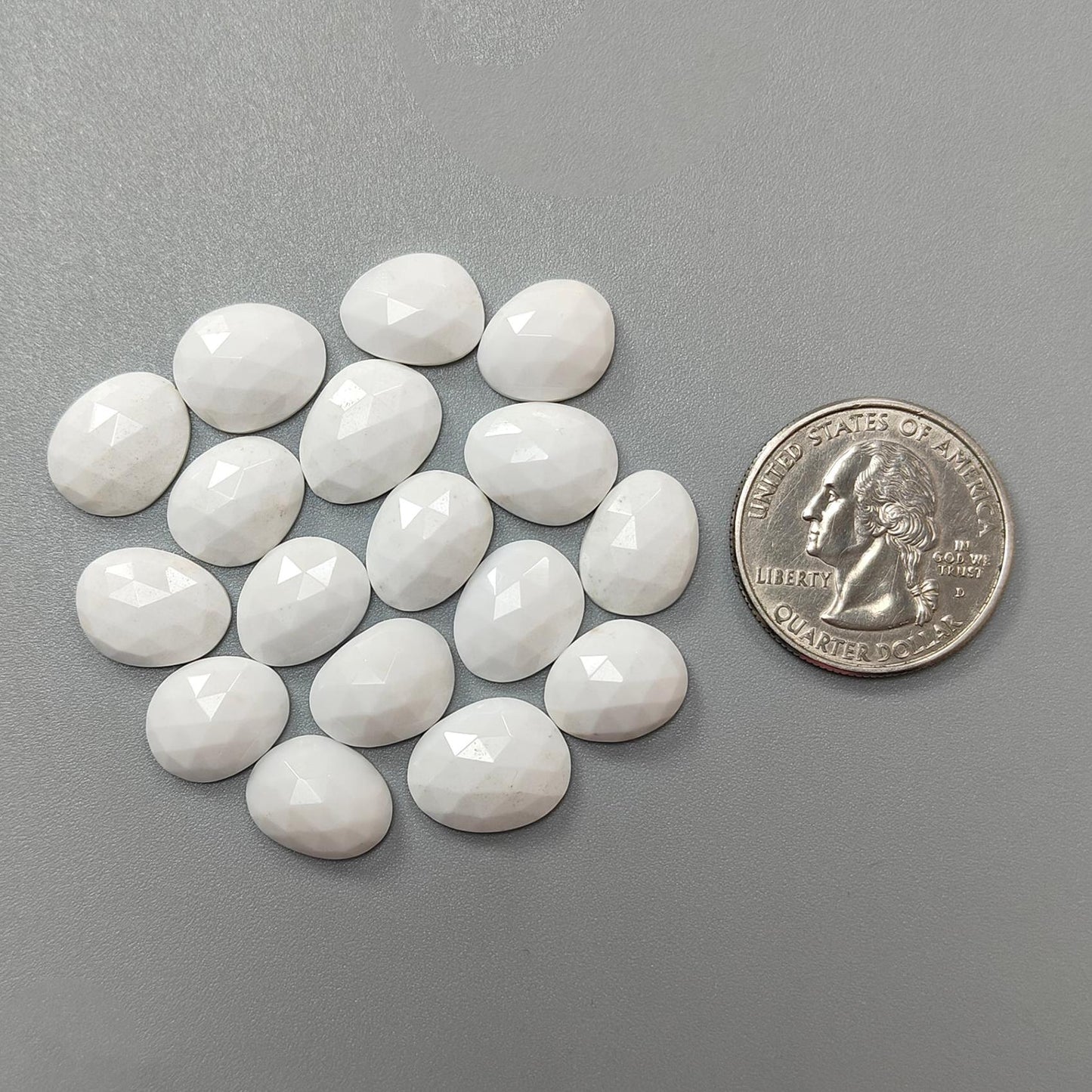 Peach Moonstone, White Opal & Serpentine Rose Cut Slices: Natural Untreated Gemstones Egg Shape Faceted Lots for Jewelry