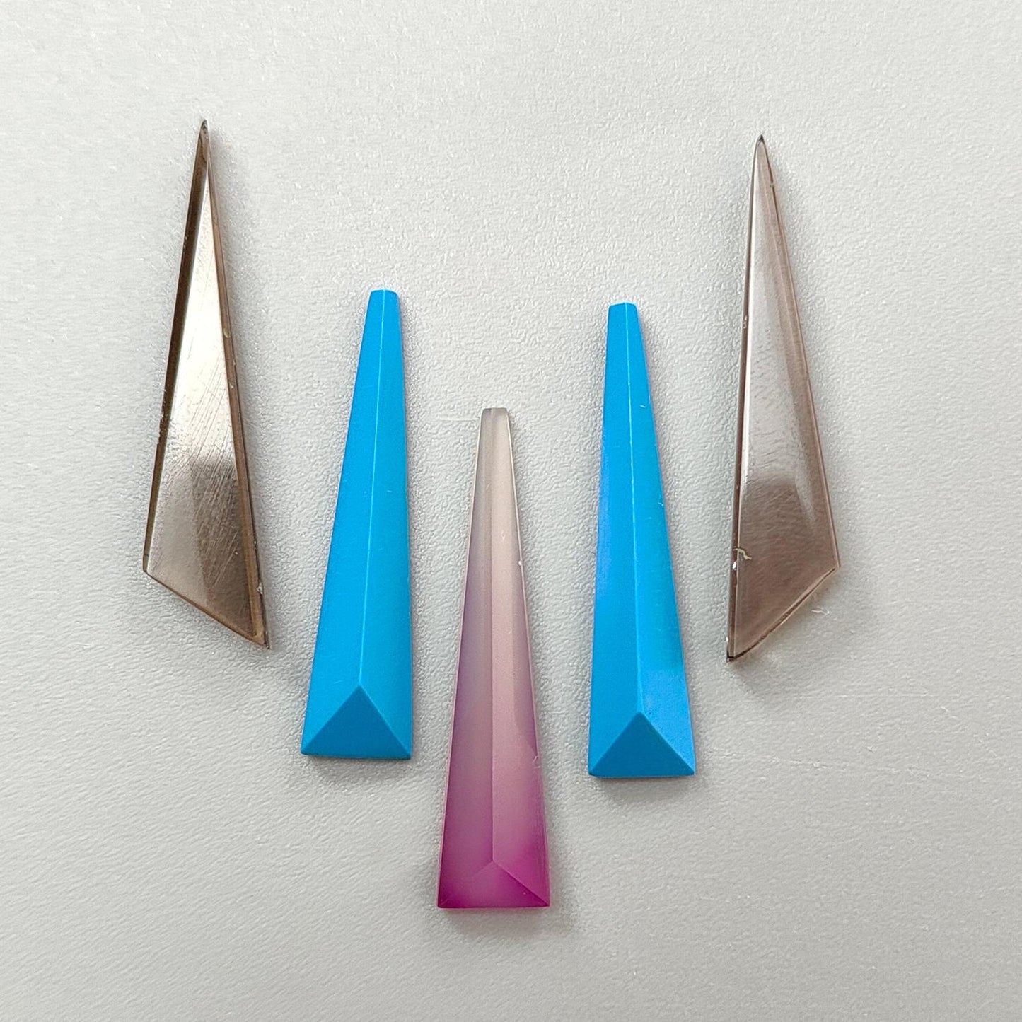 Multi Color Onyx Gemstone Faceted Cut: Natural Onyx, Synthetic Blue Turquoise Fancy Shape Step Cut 4pcs & 5pcs Set for Jewelry