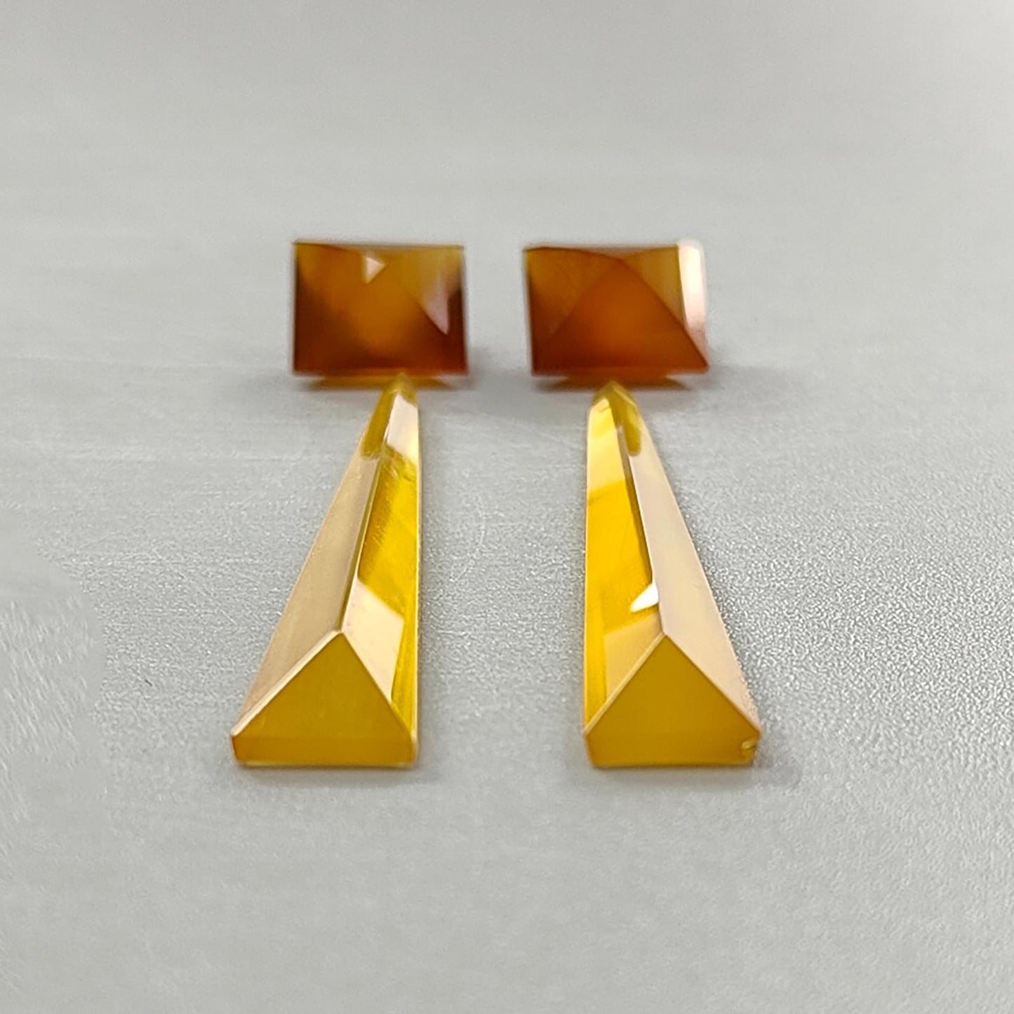 Multi Color Onyx Gemstone Faceted Cut: Natural Onyx Fancy Shape Step Cut 4pcs Set for Jewelry