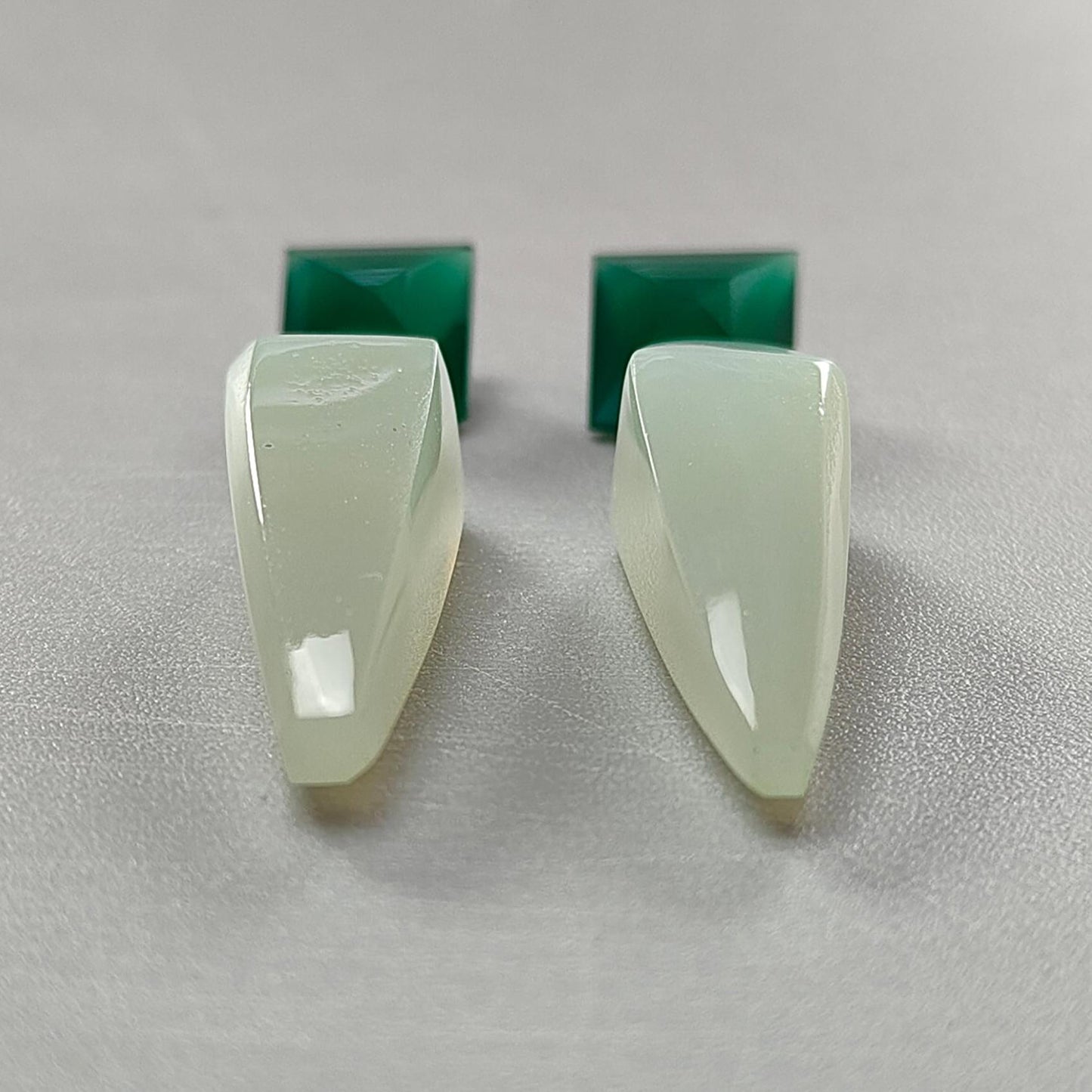 Multi Color Onyx Gemstone Faceted Cut: Natural Onyx Fancy Shape Step Cut 4pcs Set for Jewelry