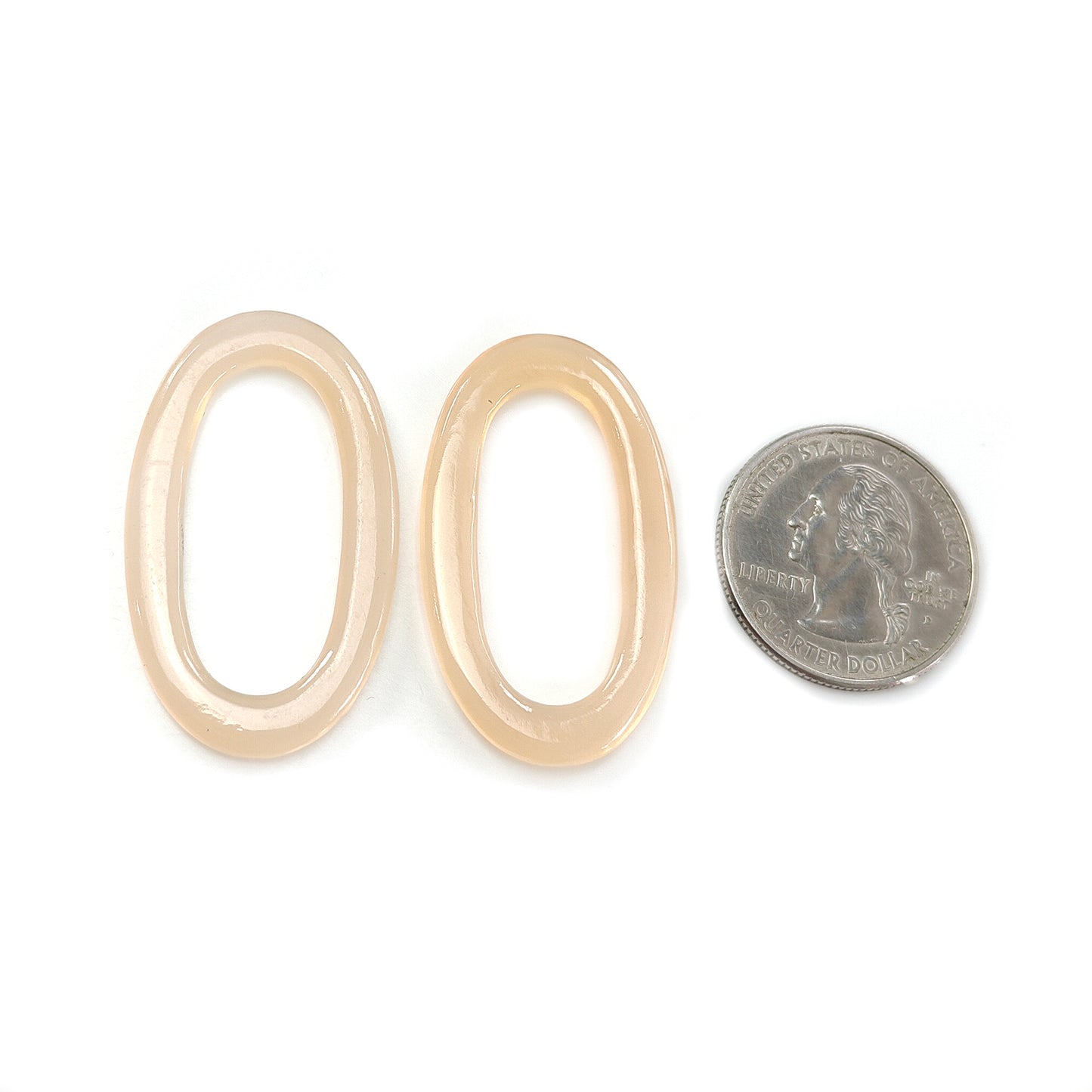 Peach Onyx Cabochon: 25.20cts (Approx) Natural Onyx Gemstone Hand Carved Oval Shape 38.5*23mm Pair For Jewelry July Birthstone