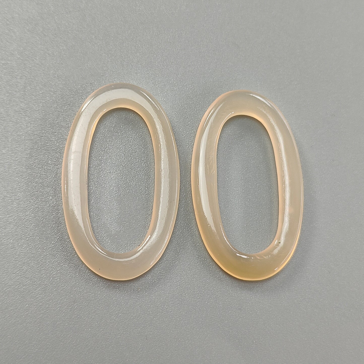 Peach Onyx Cabochon: 25.20cts (Approx) Natural Onyx Gemstone Hand Carved Oval Shape 38.5*23mm Pair For Jewelry July Birthstone