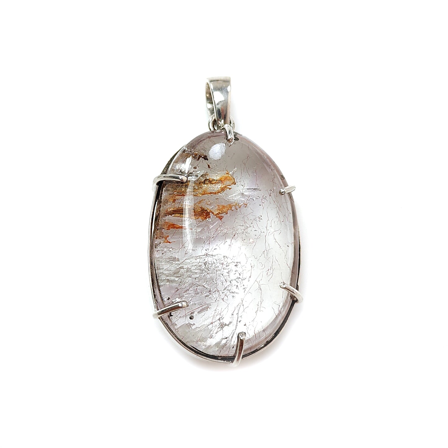 Bi-Color Amethyst Plain Oval Pendant