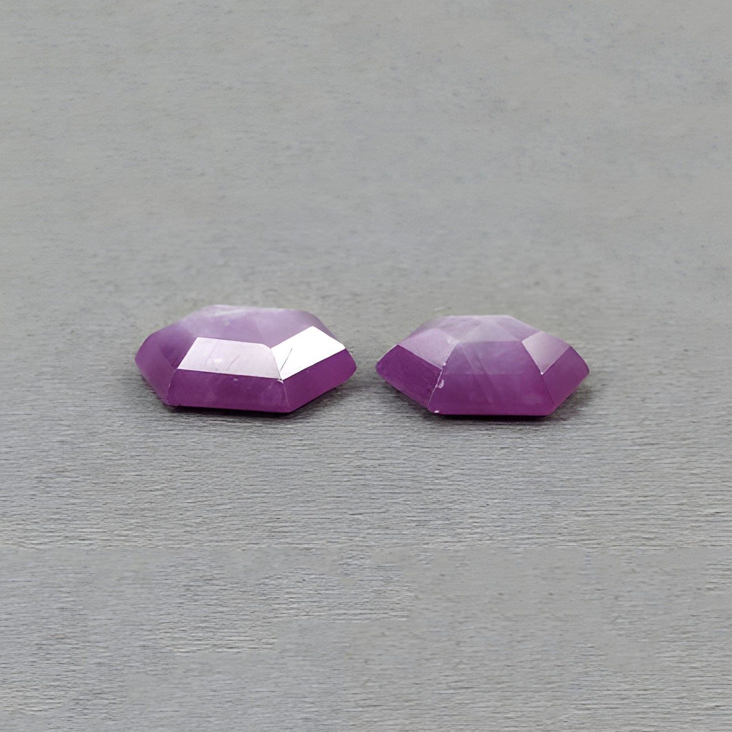 14.35cts Natural Untreated Raspberry Sapphire Gemstone Faceted Cut Hexagon Shape Pair