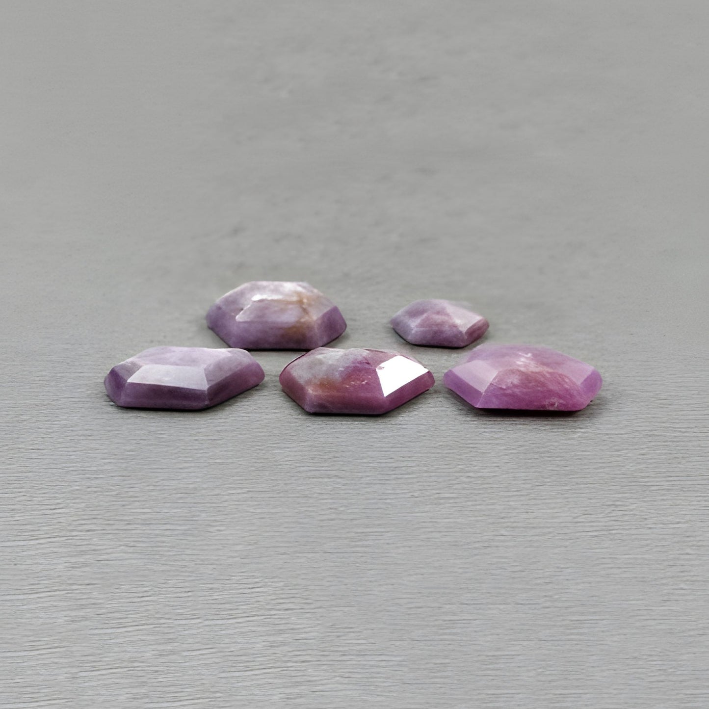 20.30cts Natural Untreated Raspberry Sapphire Gemstone Faceted Cut Hexagon Shape 5pcs