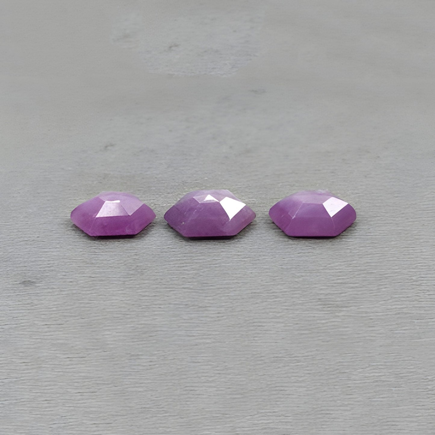 9.90cts Natural Untreated Raspberry Sapphire Gemstone Faceted Cut Hexagon Shape 3pcs