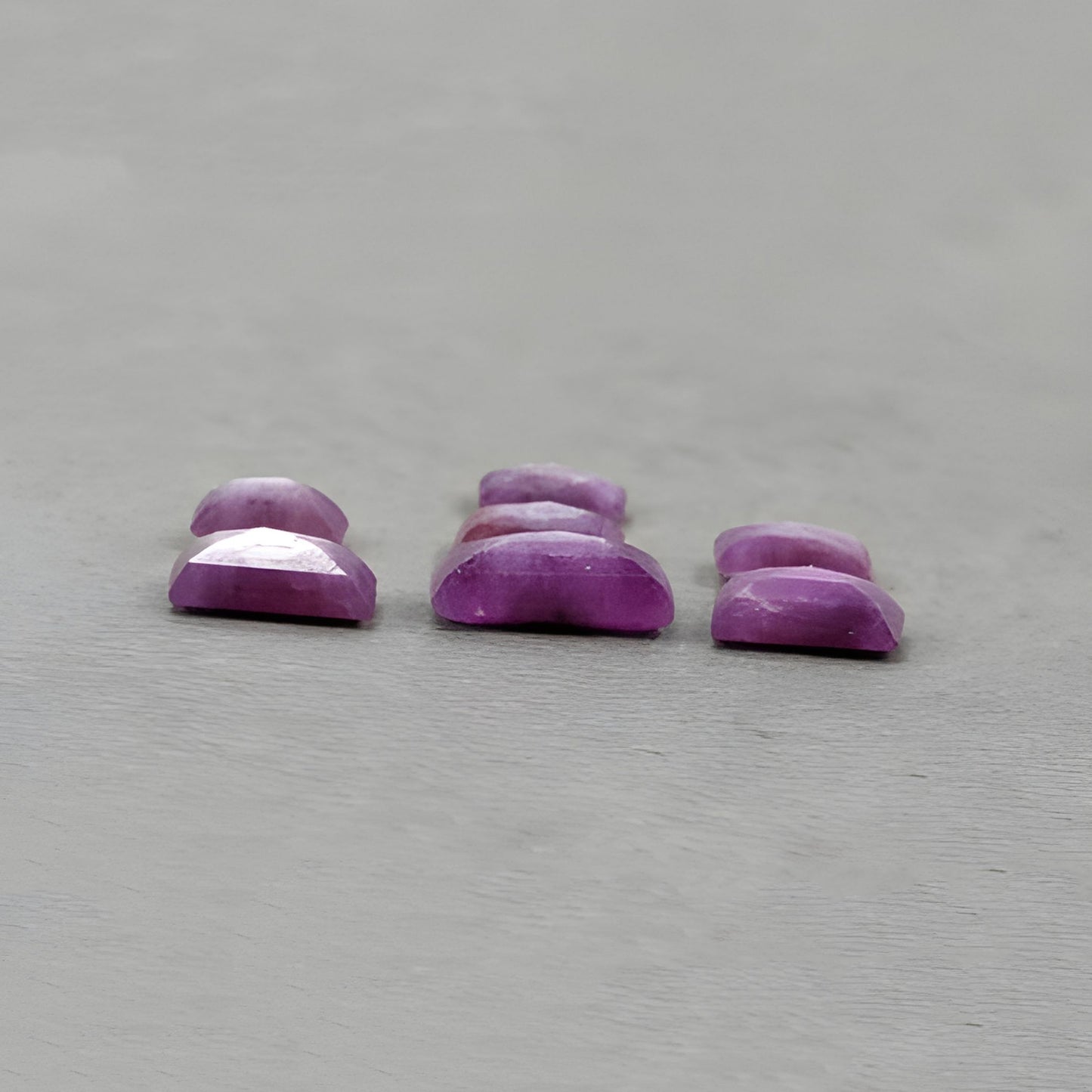 14.80cts Raspberry Ruby Gemstone Natural Untreated Faceted Cut Uneven Shape 7pcs