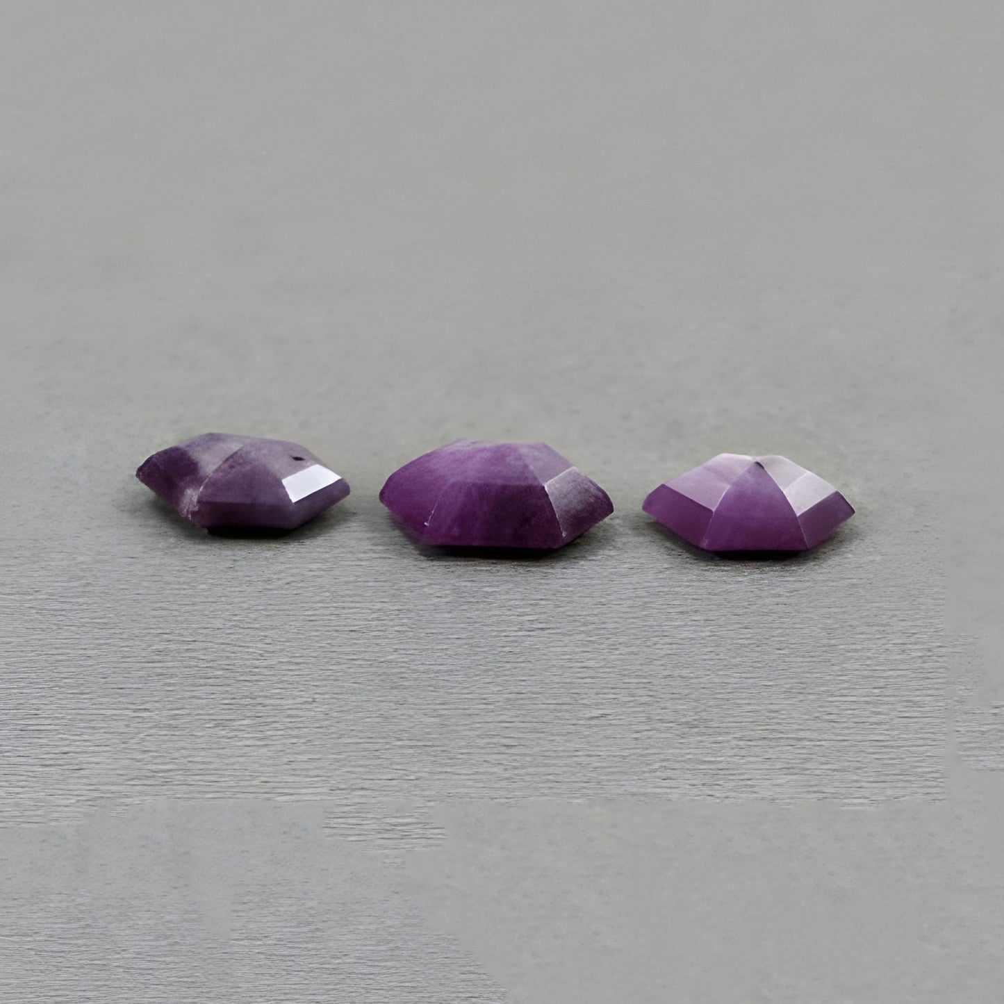 12.55cts Raspberry Sapphire Gemstone Natural Untreated Faceted Cut Hexagon Shape 3pcs