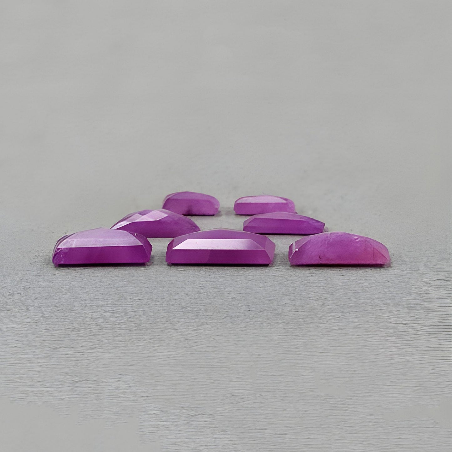 22.20cts Raspberry Ruby Gemstone Natural Untreated Step Cut Fancy Shape 7pcs