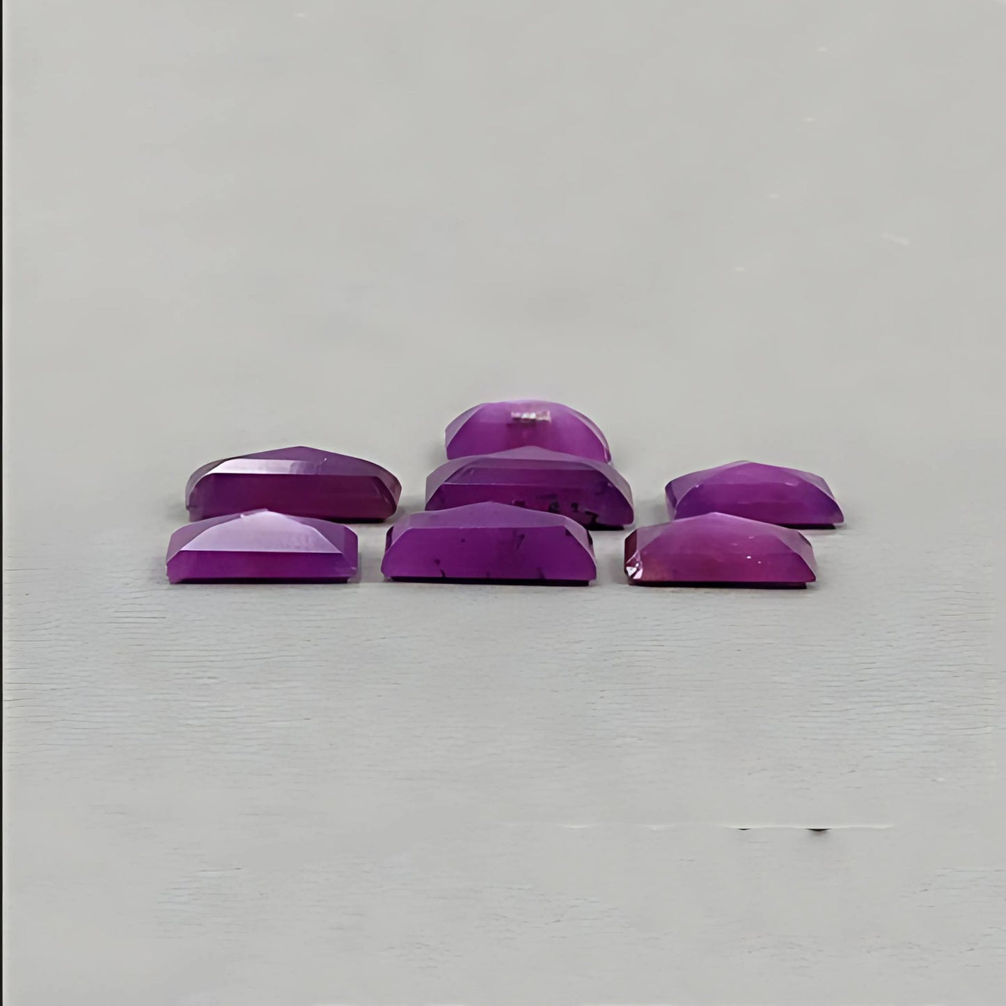 51.80cts Raspberry Ruby Gemstone Natural Untreated Step Cut Fancy Shape 7pcs