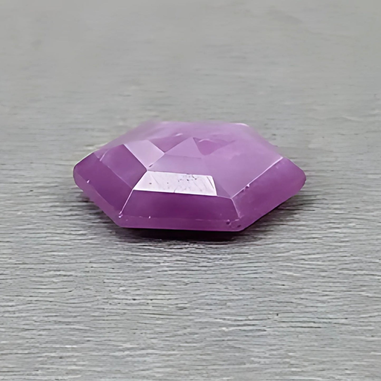 6.55cts Raspberry Ruby Gemstone Natural Untreated Step Cut Hexagon Shape