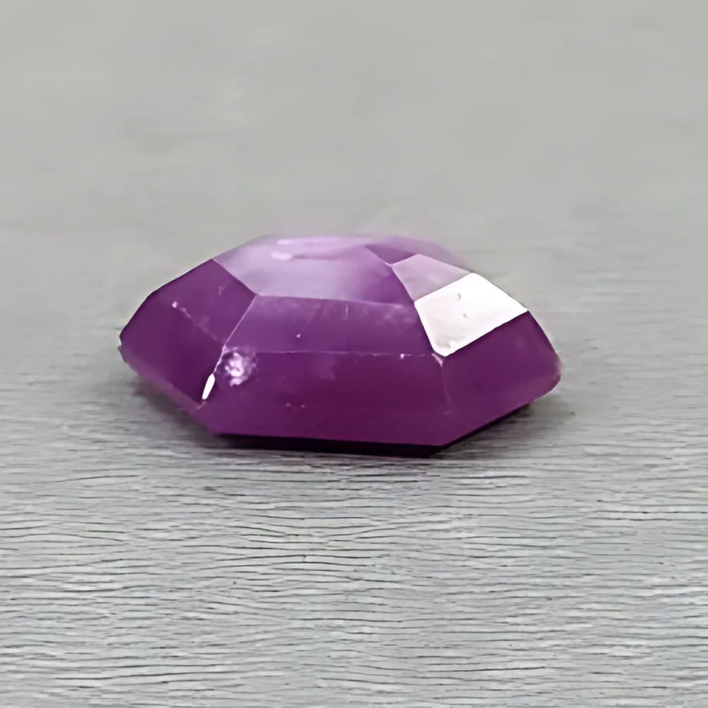 9.65cts Raspberry Ruby Gemstone Natural Untreated Step Cut Hexagon Shape