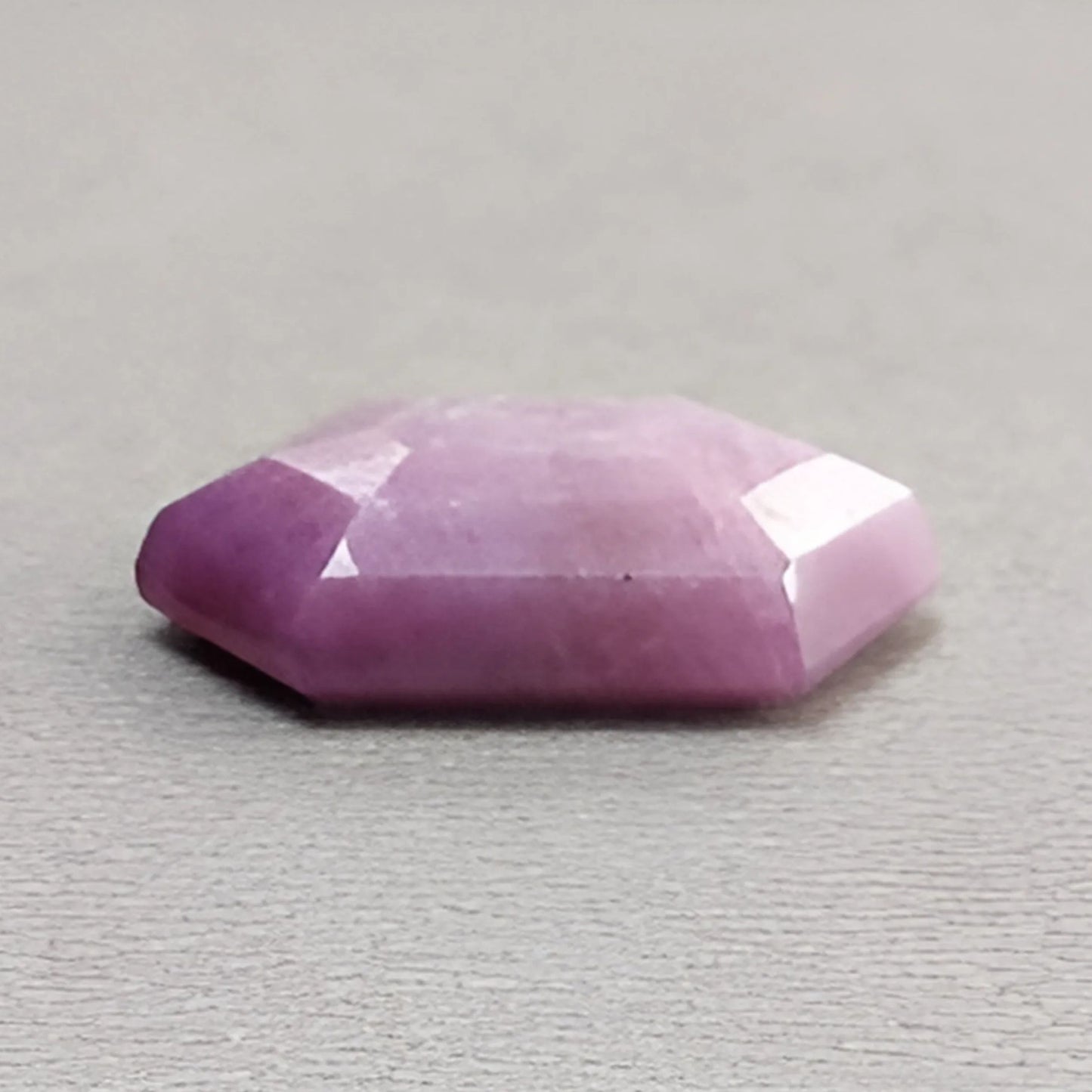19.50cts Raspberry Sapphire Trapiche Gemstone Natural Untreated Hexagon Shape Faceted Cut