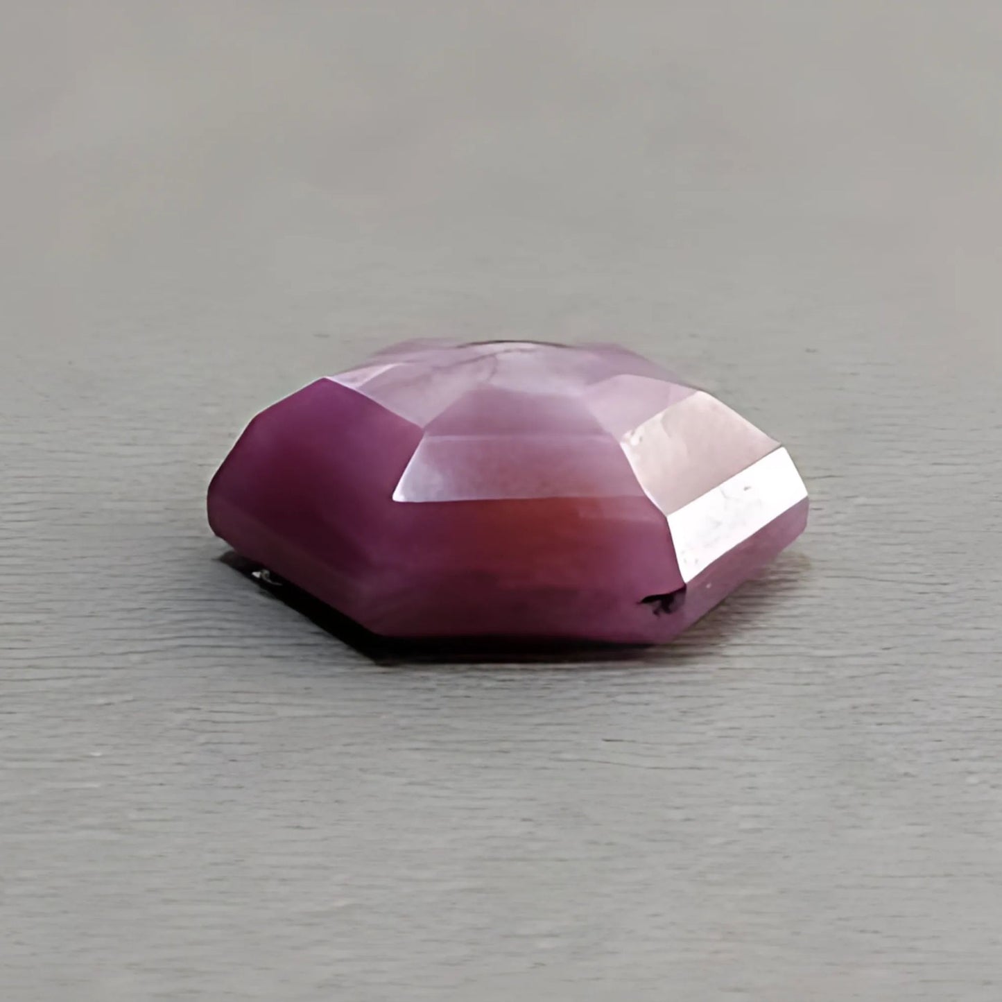21.80cts Raspberry Sapphire Trapiche Gemstone Natural Untreated Hexagon Shape Faceted Cut