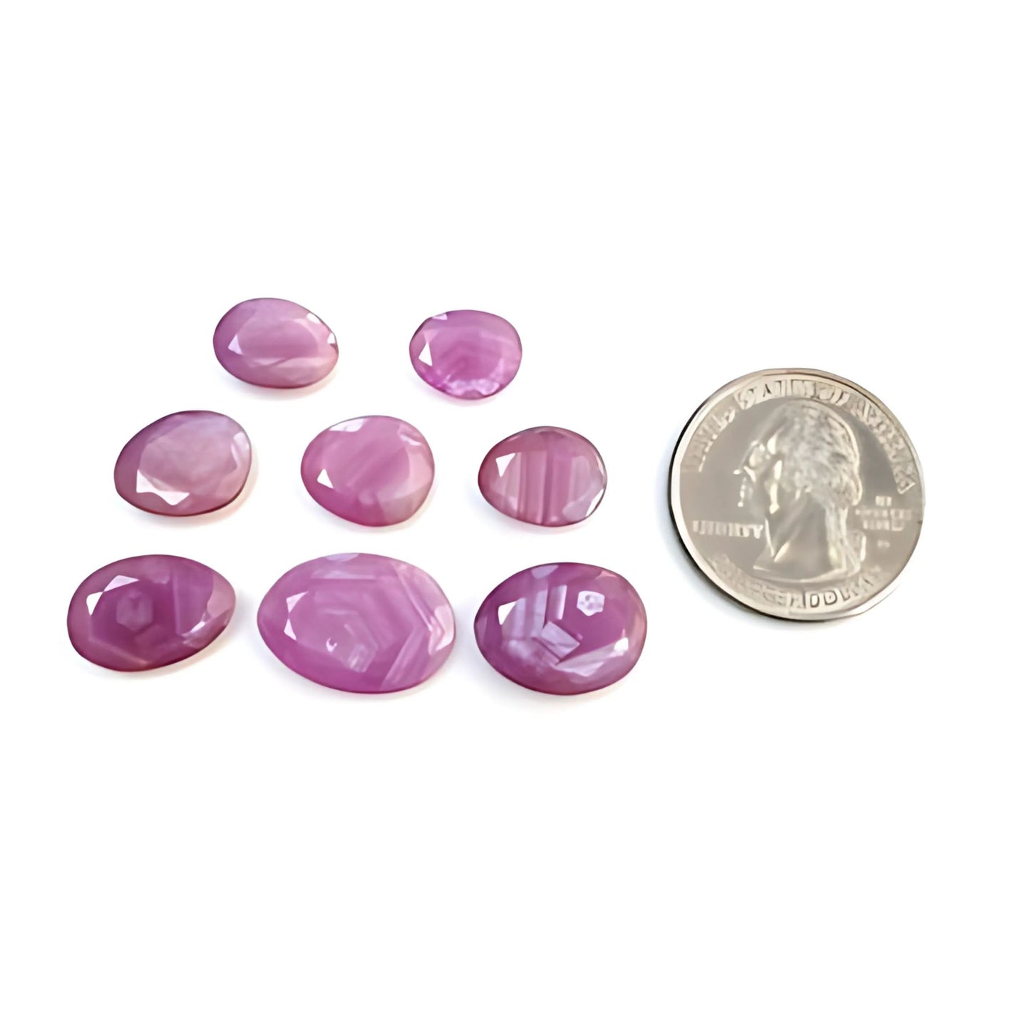 Rubis framboise à facettes