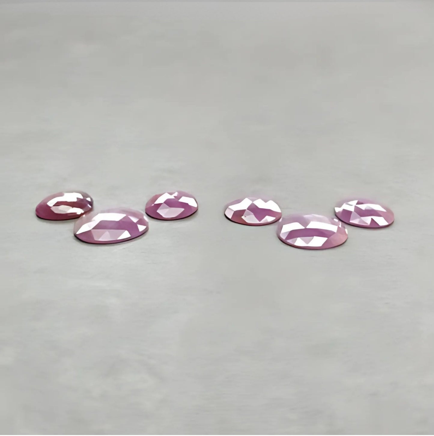 46.10cts Natural Untreated Raspberry Pink Sapphire Gemstone Egg Shape Rose Cut Slices 6pcs