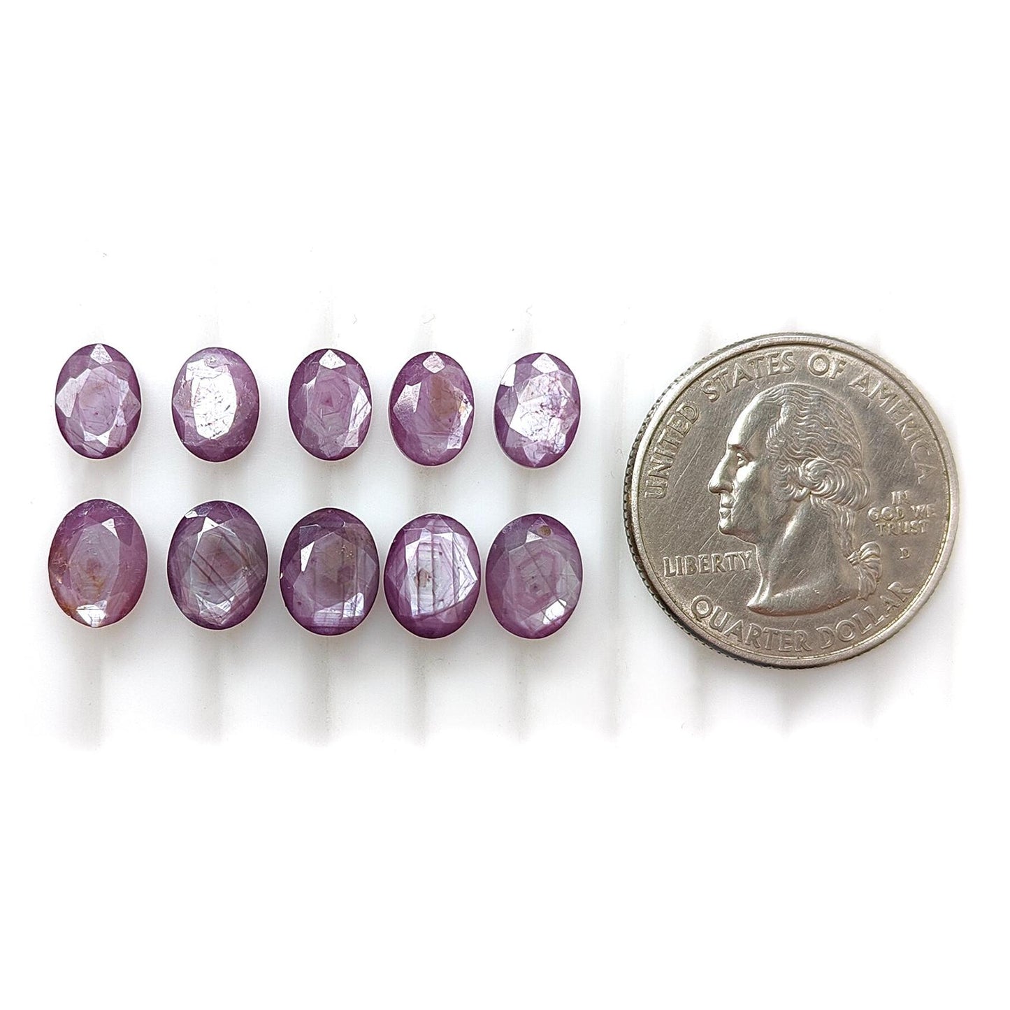 Raspberry Pink Sapphire Gemstone Faceted Cut: 18.70cts Natural Untreated Sheen Sapphire Oval Shape Faceted 8*6mm - 9*7mm 10pcs Lot