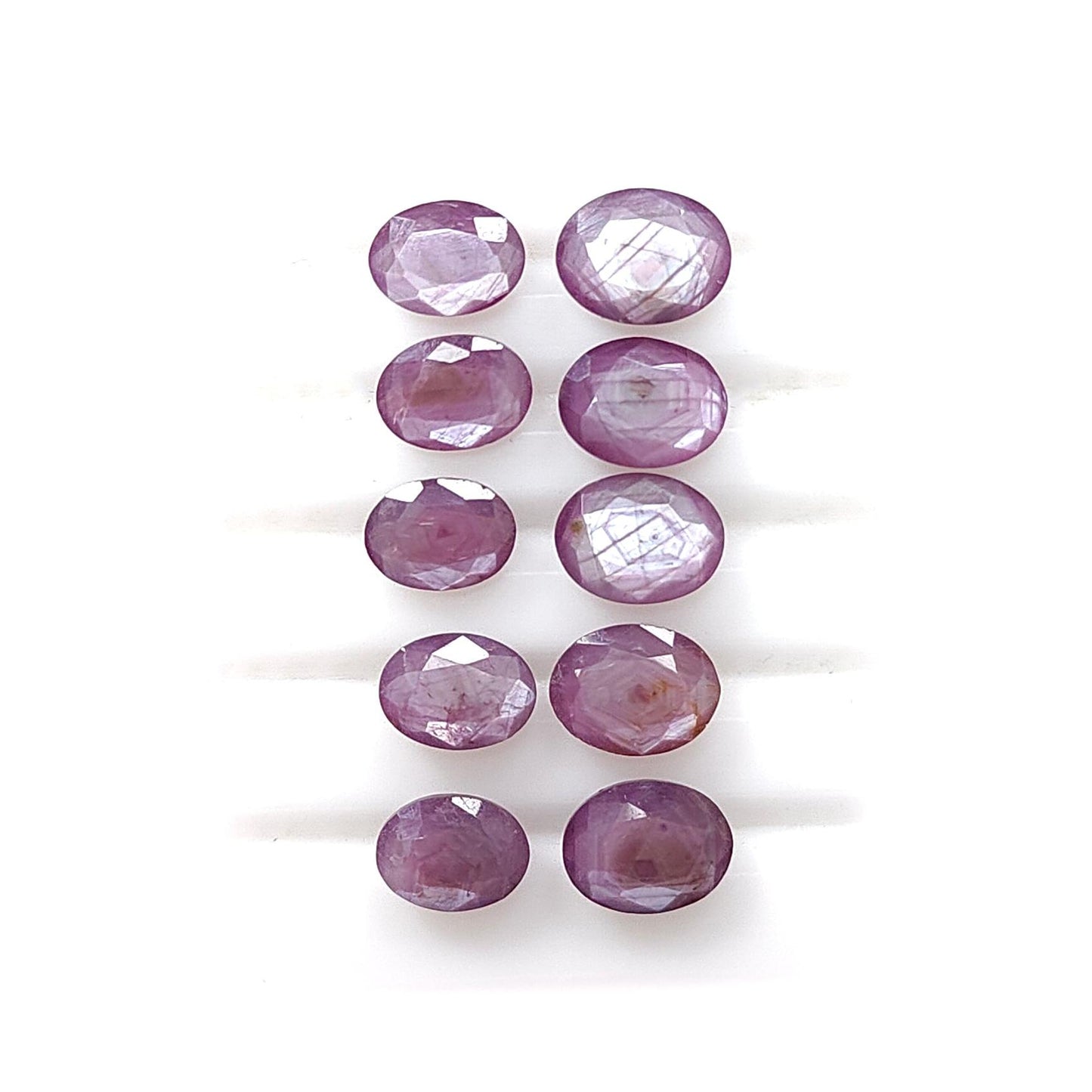 Raspberry Pink Sapphire Gemstone Faceted Cut: 18.70cts Natural Untreated Sheen Sapphire Oval Shape Faceted 8*6mm - 9*7mm 10pcs Lot