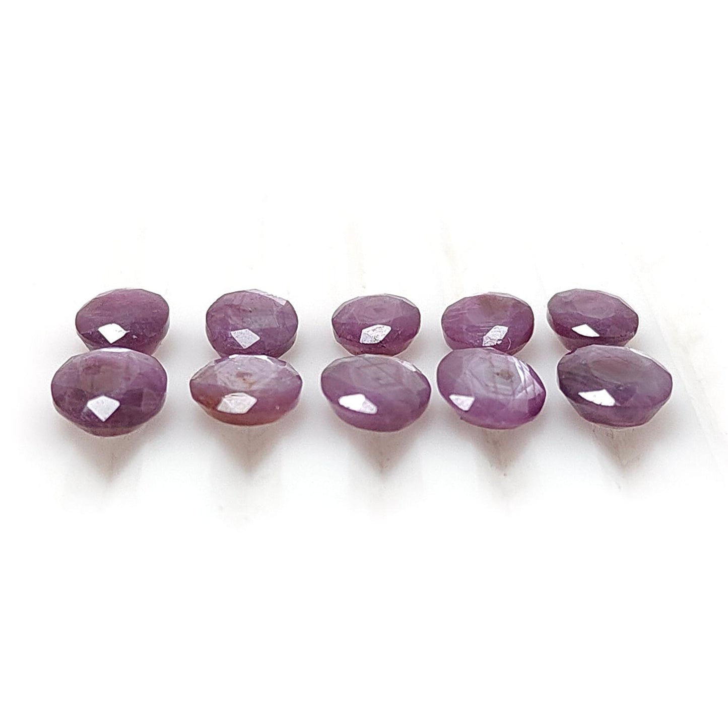 Raspberry Pink Sapphire Gemstone Faceted Cut: 18.70cts Natural Untreated Sheen Sapphire Oval Shape Faceted 8*6mm - 9*7mm 10pcs Lot
