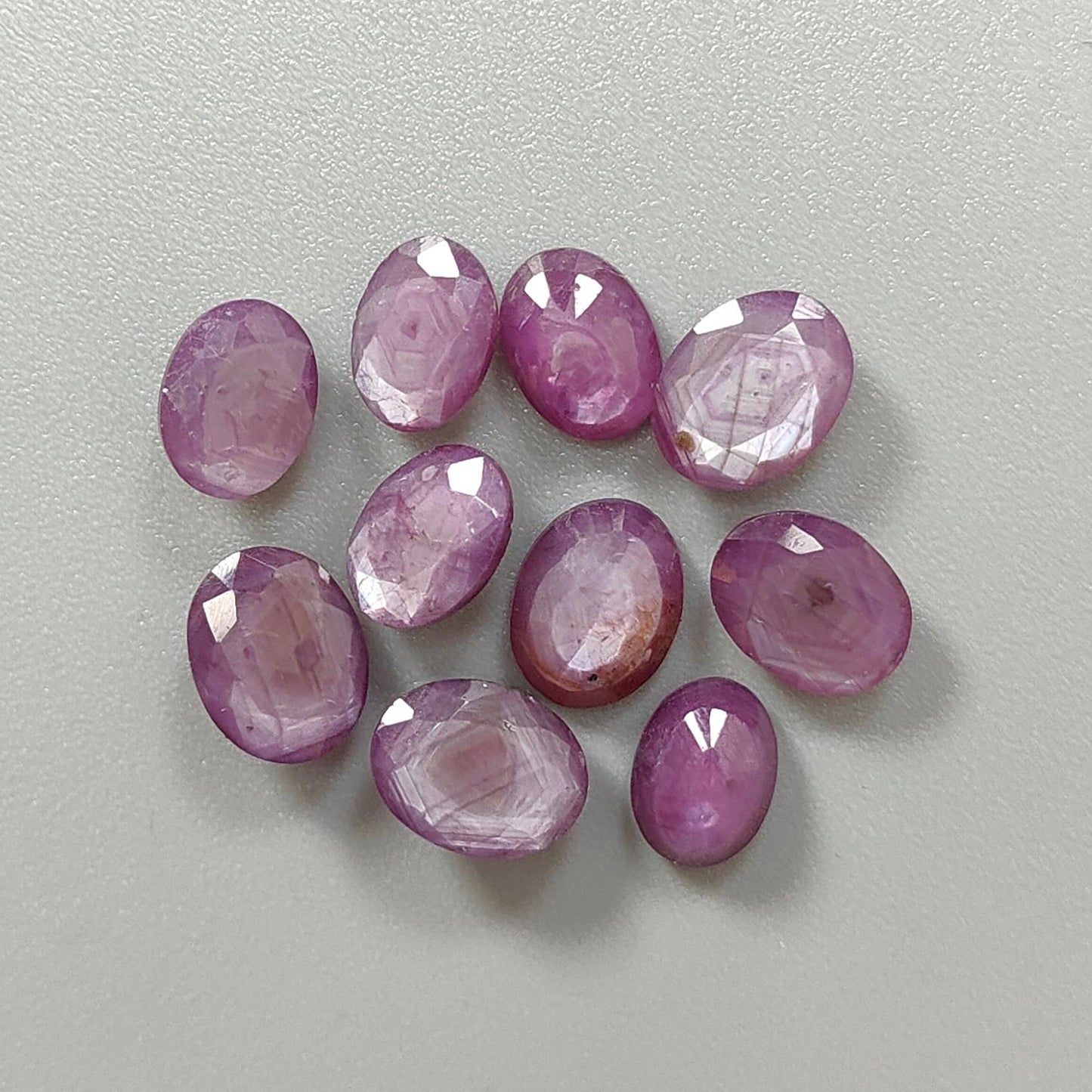 Raspberry Pink Sapphire Gemstone Faceted Cut: 18.70cts Natural Untreated Sheen Sapphire Oval Shape Faceted 8*6mm - 9*7mm 10pcs Lot