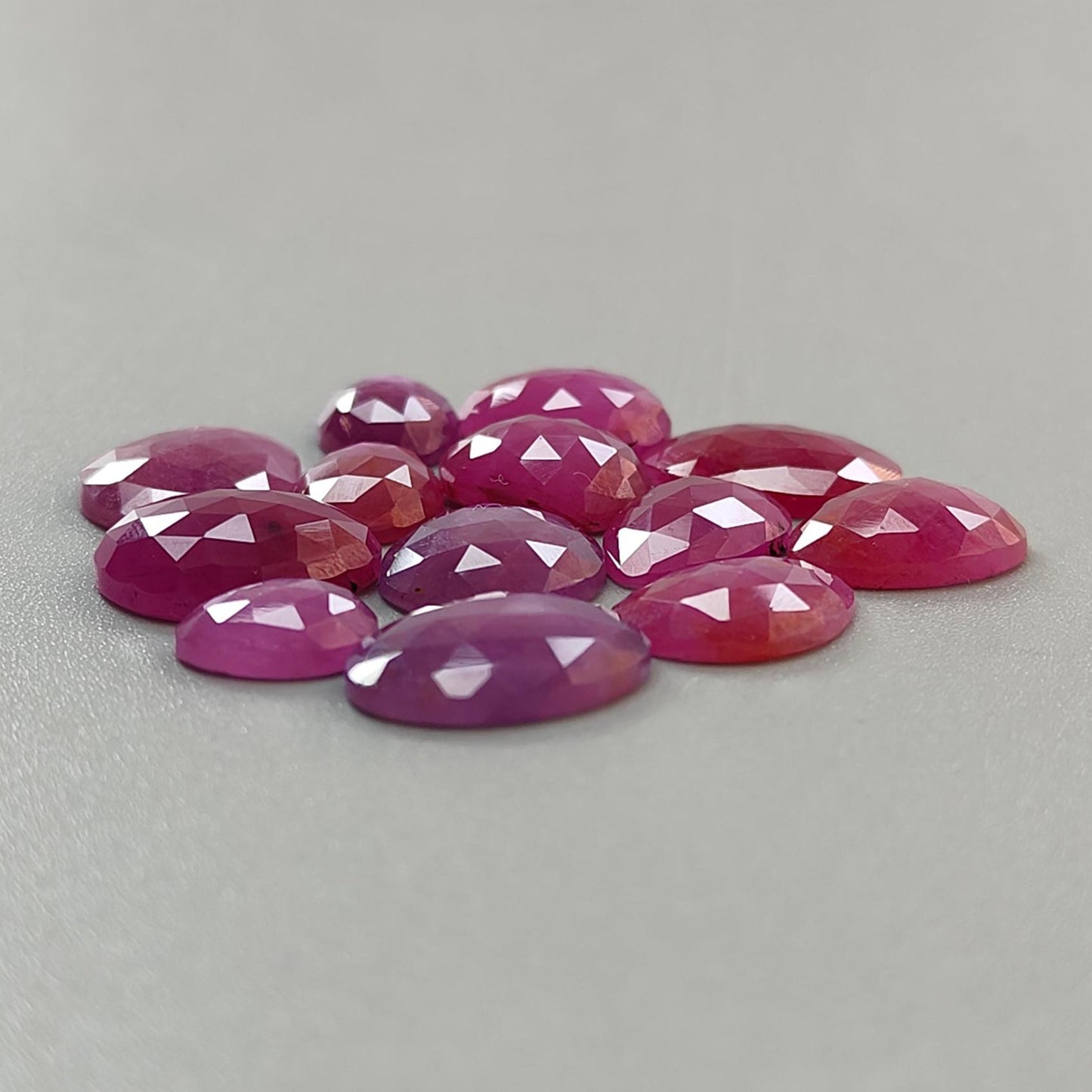 Blue, Pink Sapphire Gemstone Rose Cut Slices: Natural Untreated Unheated Sapphire Fancy Shape Faceted Lots for Jewelry September Birthstone