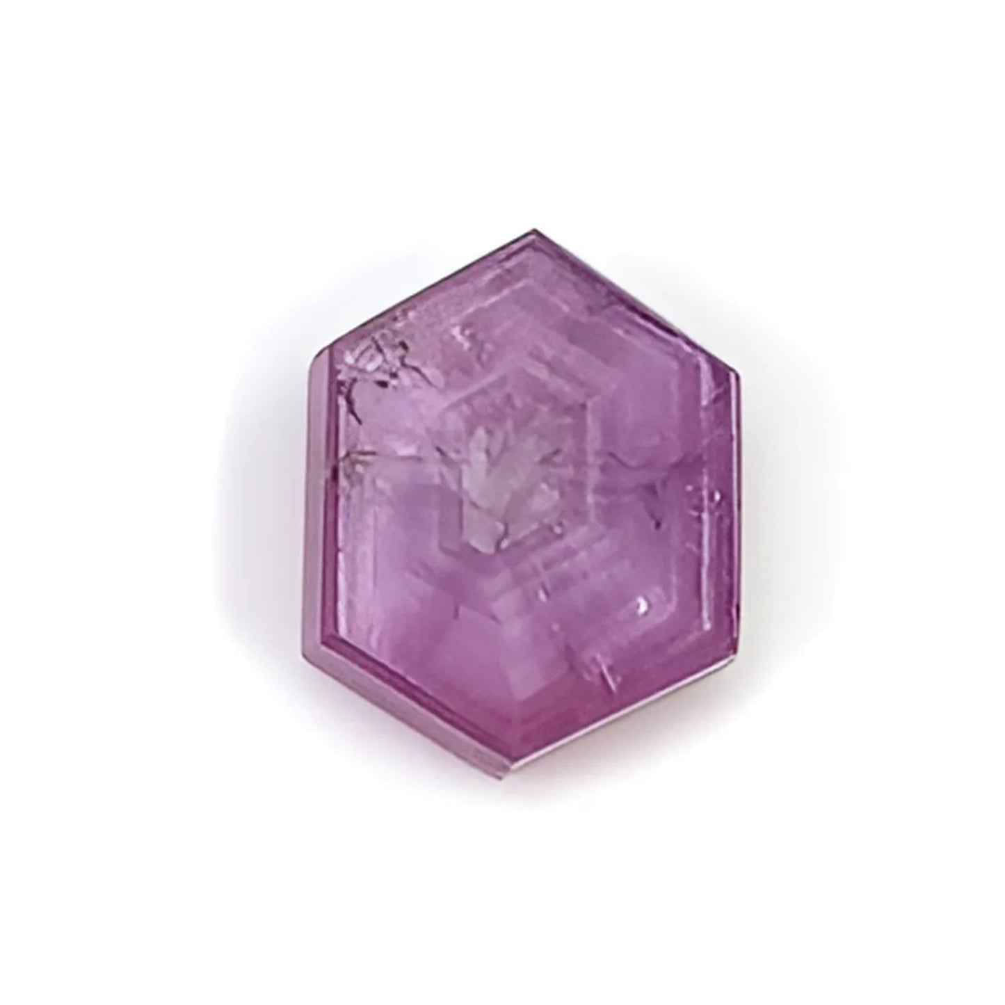 rosemary pink sapphire hexagon flat slices