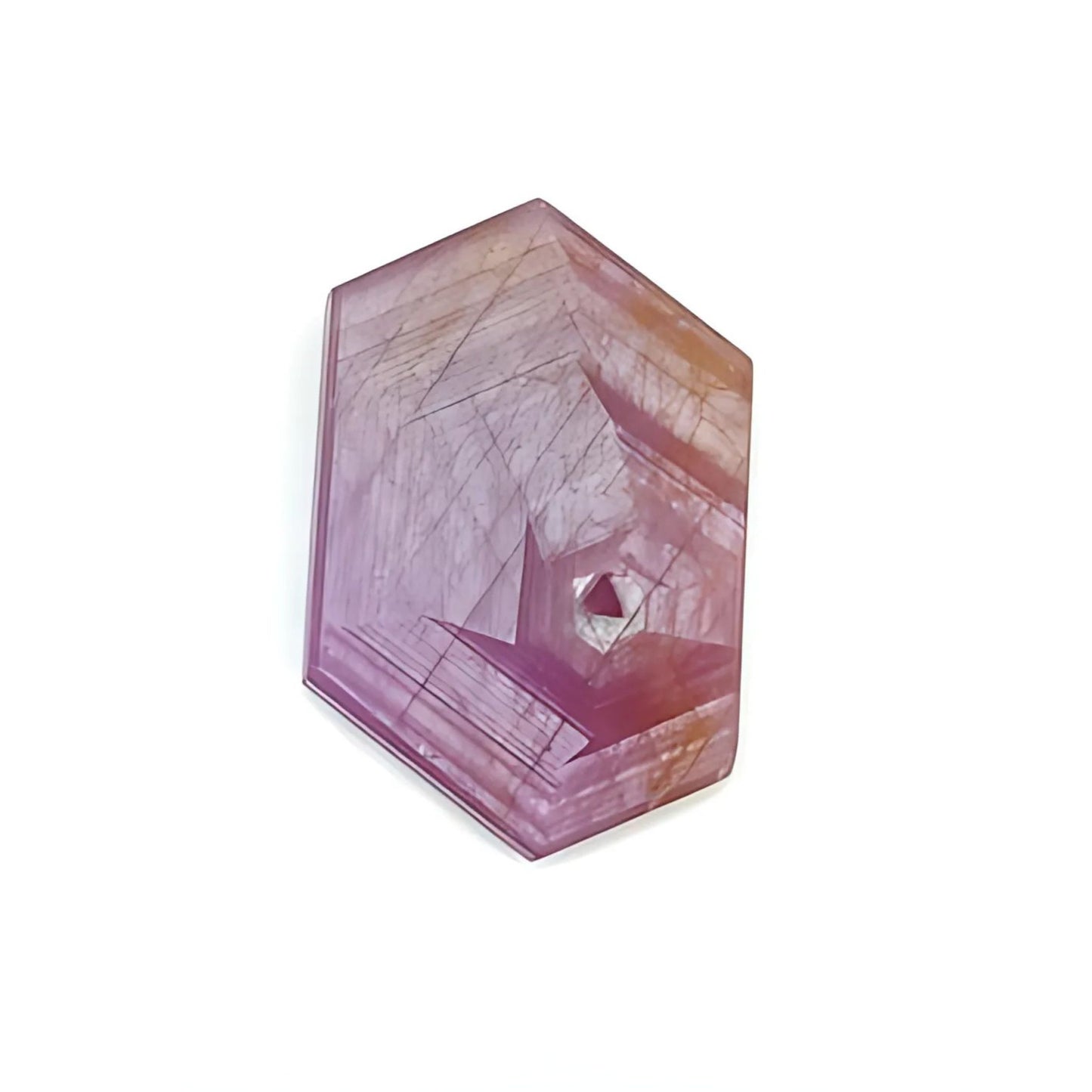 ruby hexagon shape flat slices