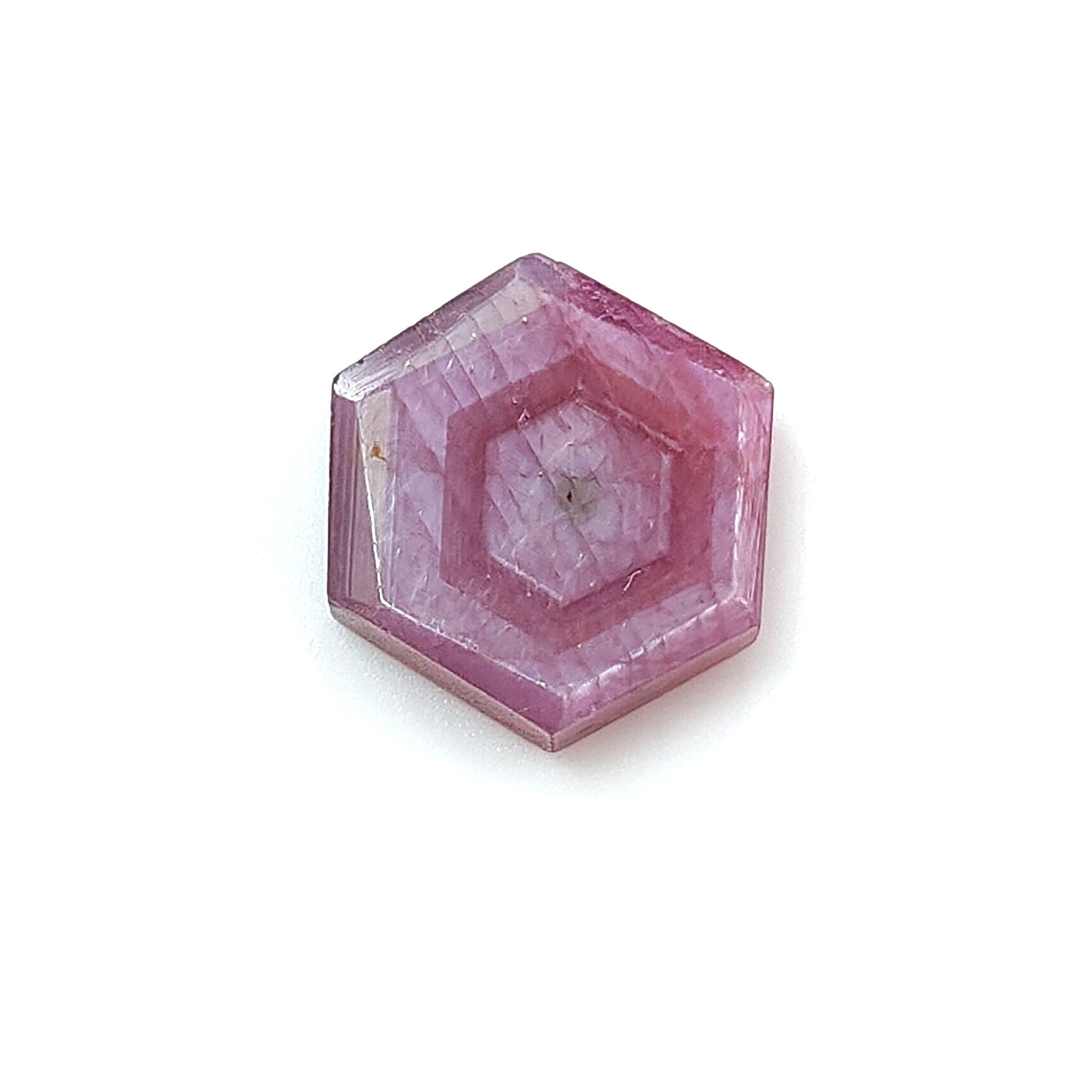 pink sapphire hexagon shape flat slices