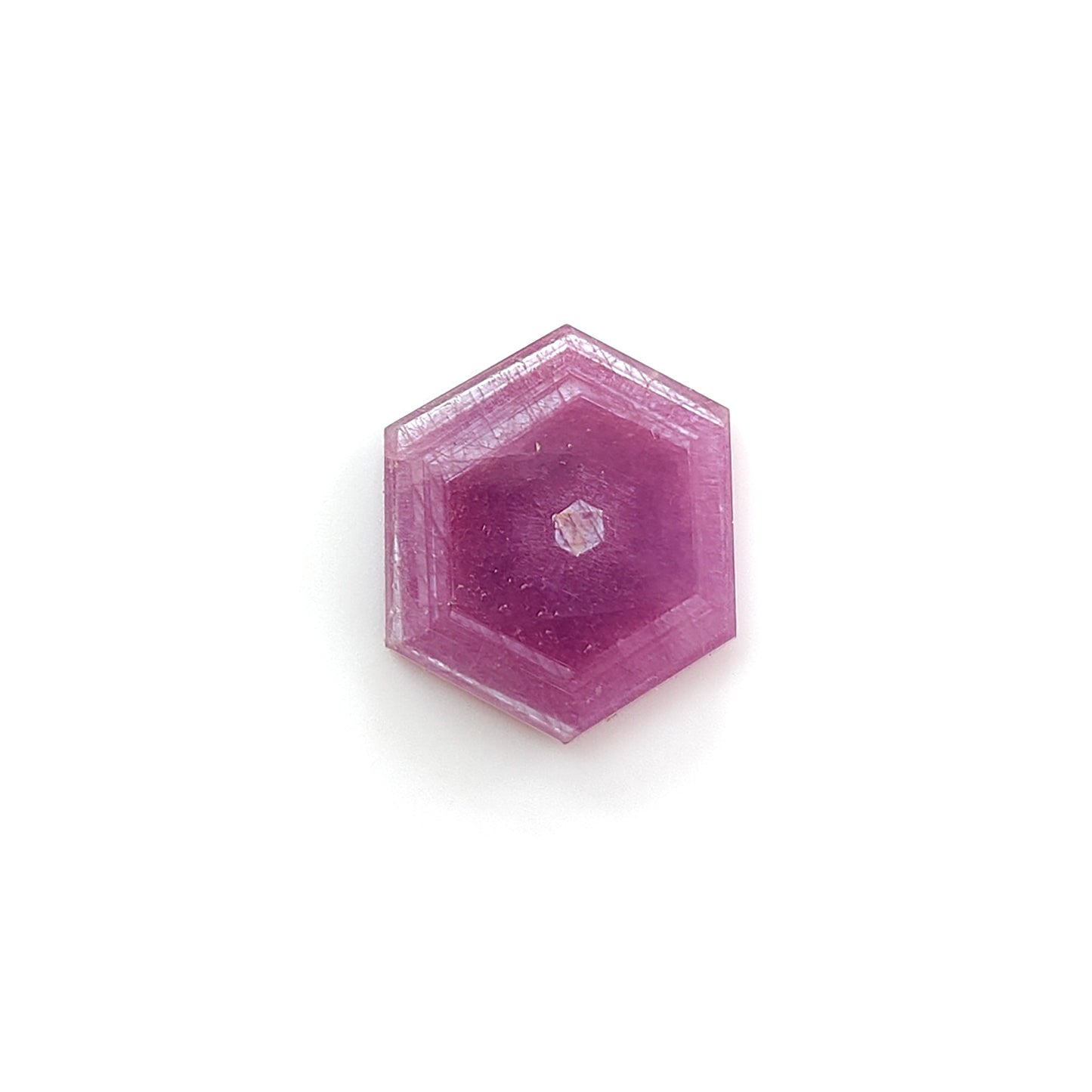 ruby hexagon shape flat slices