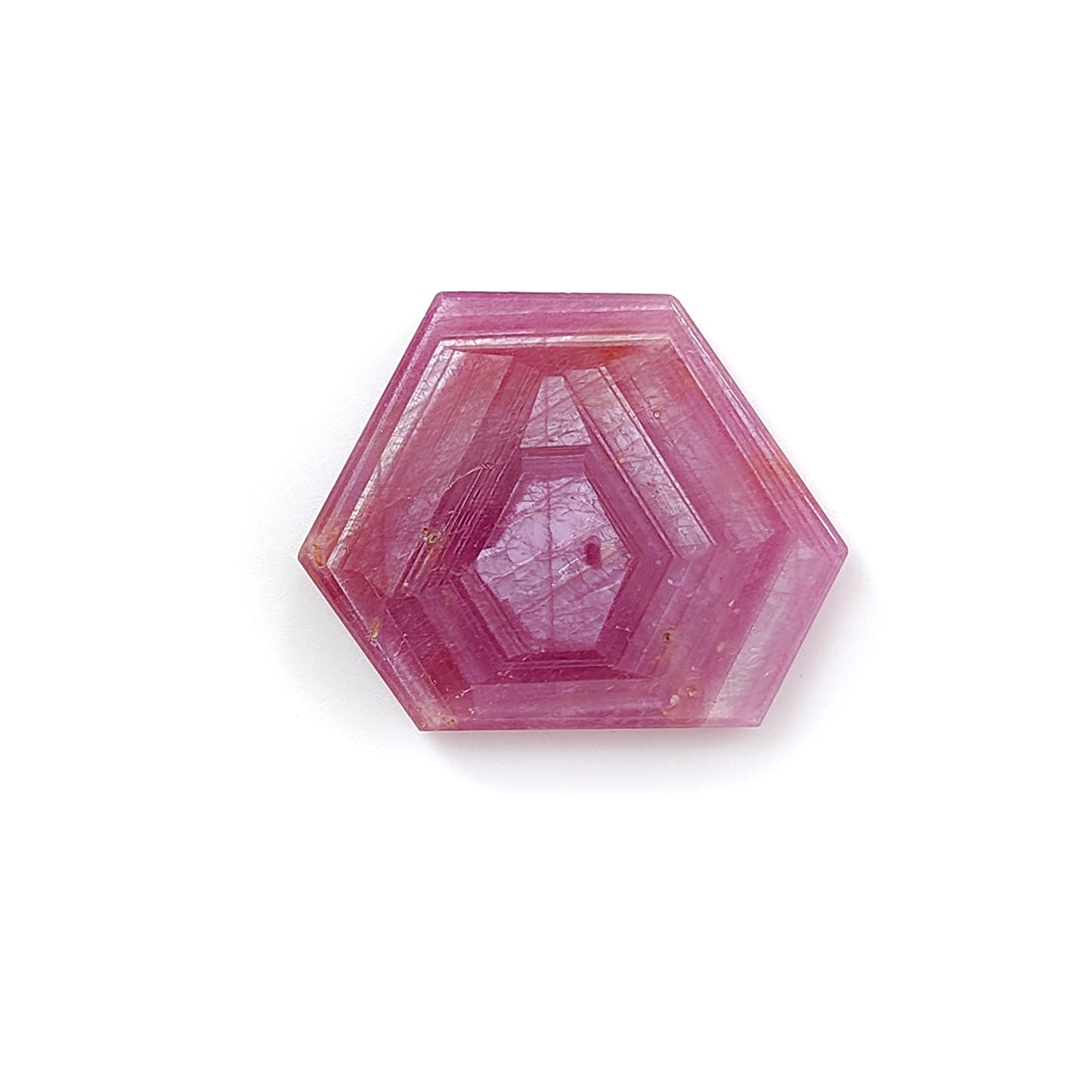 rosemary pink sapphire hexagon flat slices