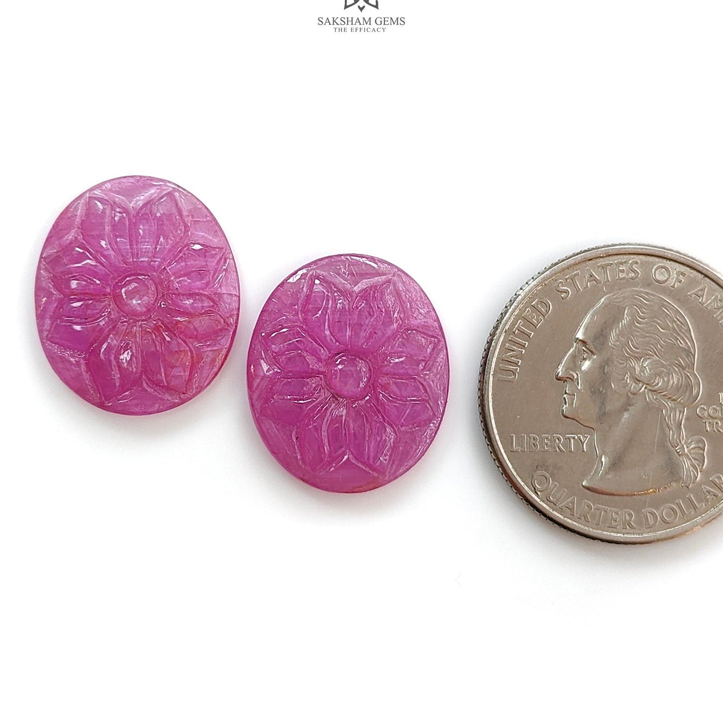 Pink Sapphire Gemstone Carving : 19.50Cts Natural Untreated Hand Carved Oval Shape 19*16.5mm