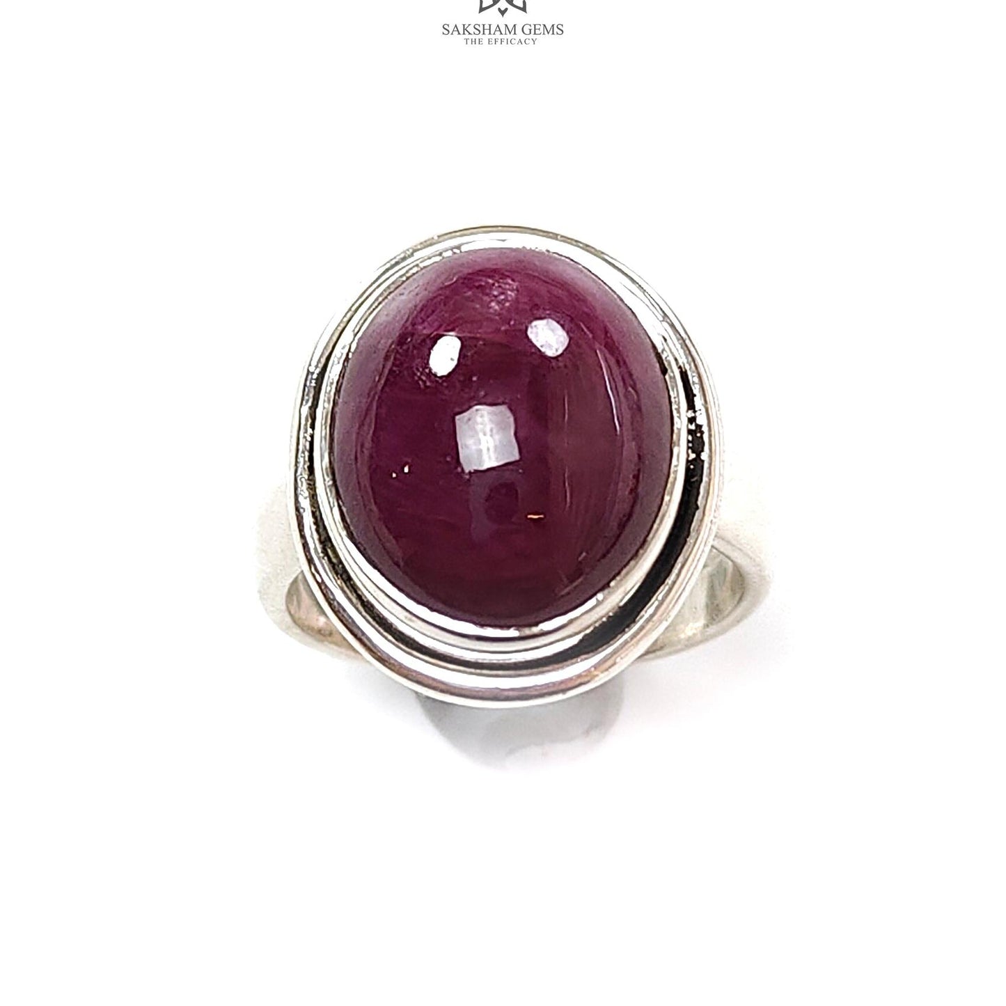 Red Ruby Silver Ring 6.72gms.