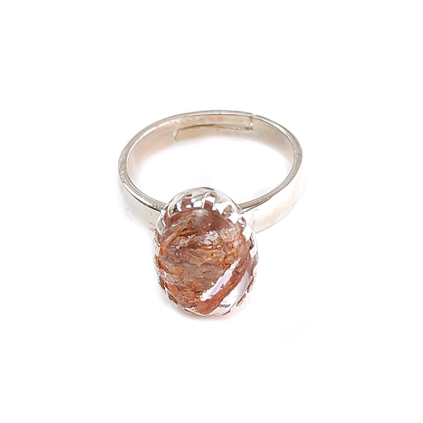 Amethyst Plain Silver Ring: 4.61gms Natural Untreated Super Seven Amethyst Oval Shape Plain 925 Sterling Silver Bezel Set Adjustable Ring