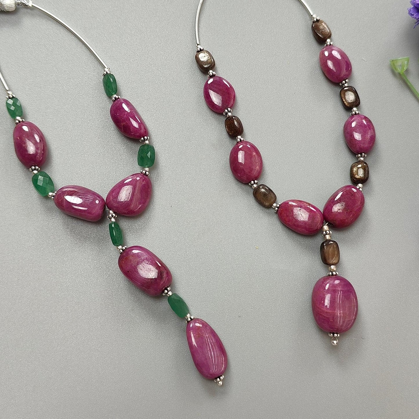 Ruby Quartz Plain Loose Beads : Natural Untreated Green Quartz Golden Sapphire Uneven Tumble Cushion Plain Beads For Jewelry